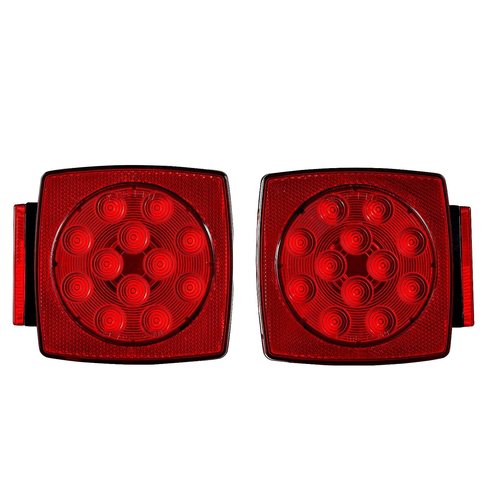Trailer Lights, LED Trailer Tail Lights Kit with Stop Brake Turn Tail License Plate Clearance Lamp, Waterproof Tow Lighting Kit with Wiring Harness for Boat Truck Camper RV Snowmobile Caravan