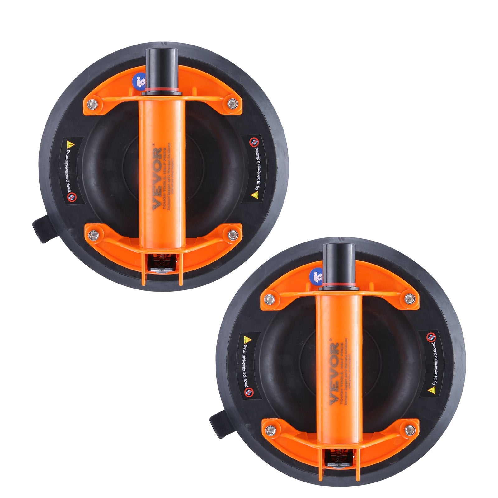 VEVOR Glass Suction Cup, 203 mm 2 Pack 278 kg Capacity, Vacuum Suction Cup with ABS Handle and Carry Box, Heavy Duty Industrial Suction Cup Lifter Tool for Glass, Granite, Tile, Metal, Wood Lifting