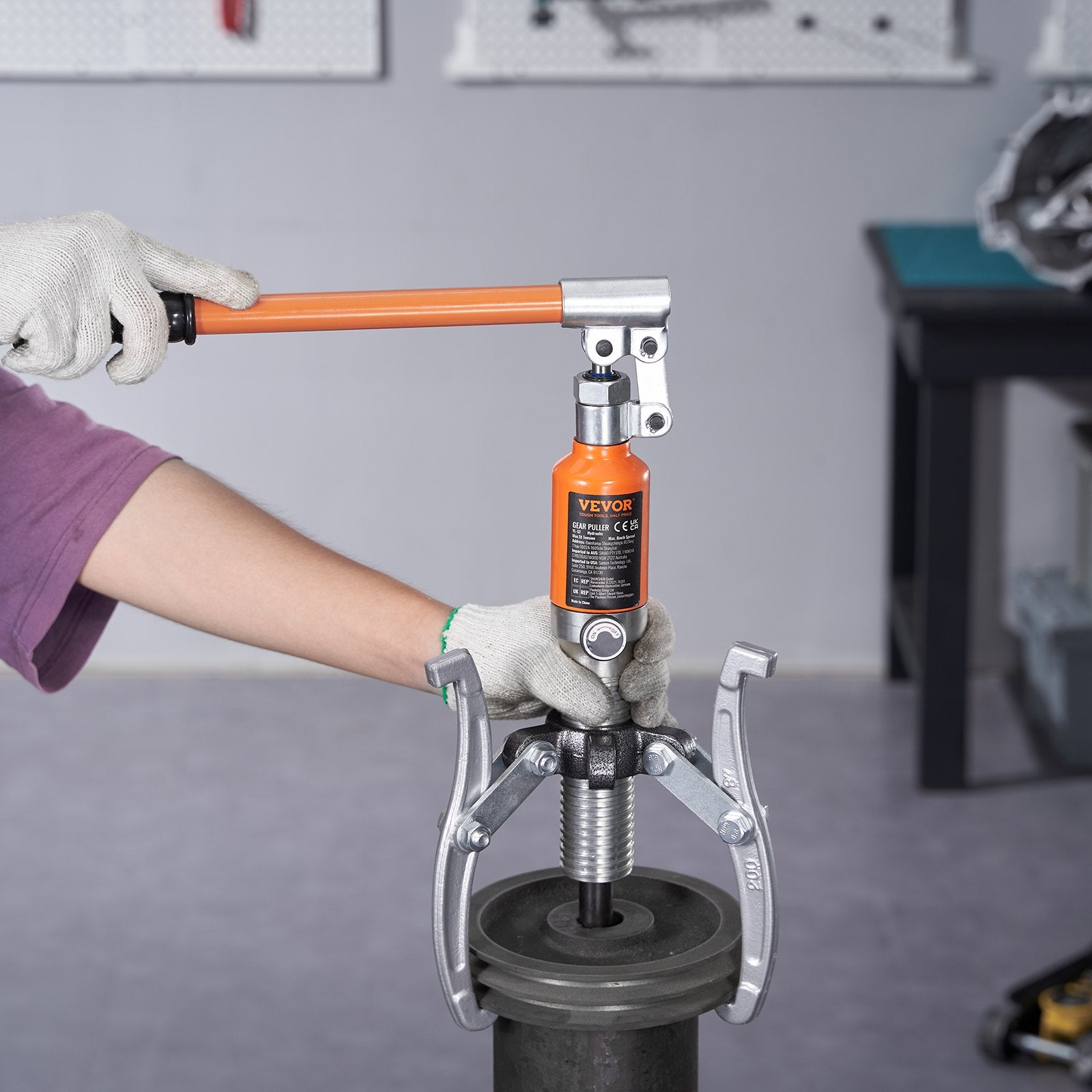 VEVOR Hydraulic Gear Puller 5 Ton Wheel Pulley Bearing 2 or 3-Jaw with Case