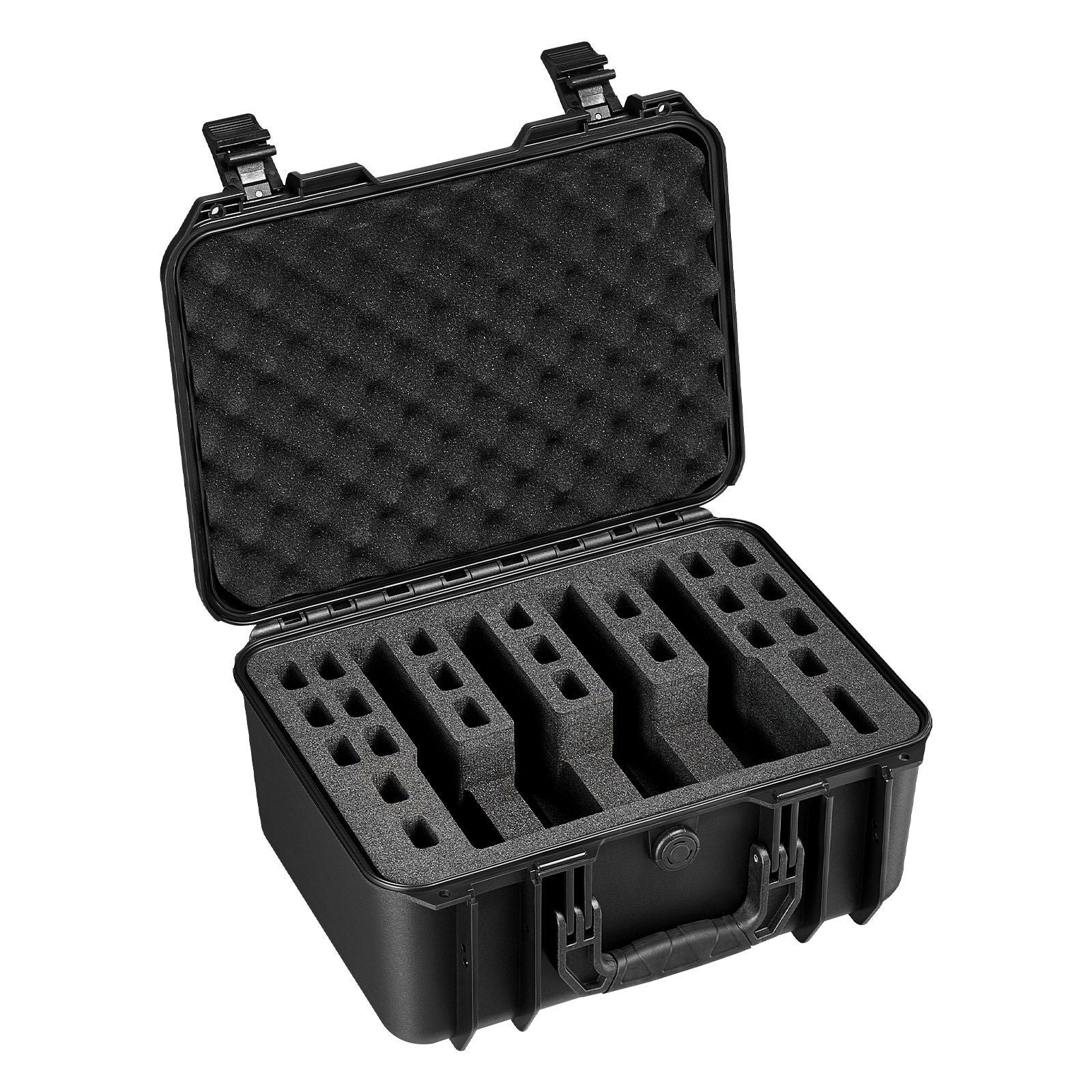 Hard Pistol Case, Heavy Duty Hard Gun Case with XPE Foam Lining, Waterproof Pistol Storage Box with Customizable Interior & Handle for Gun, Lenses, Camera, Gear, TSA Compliant, 404x319x192 mm