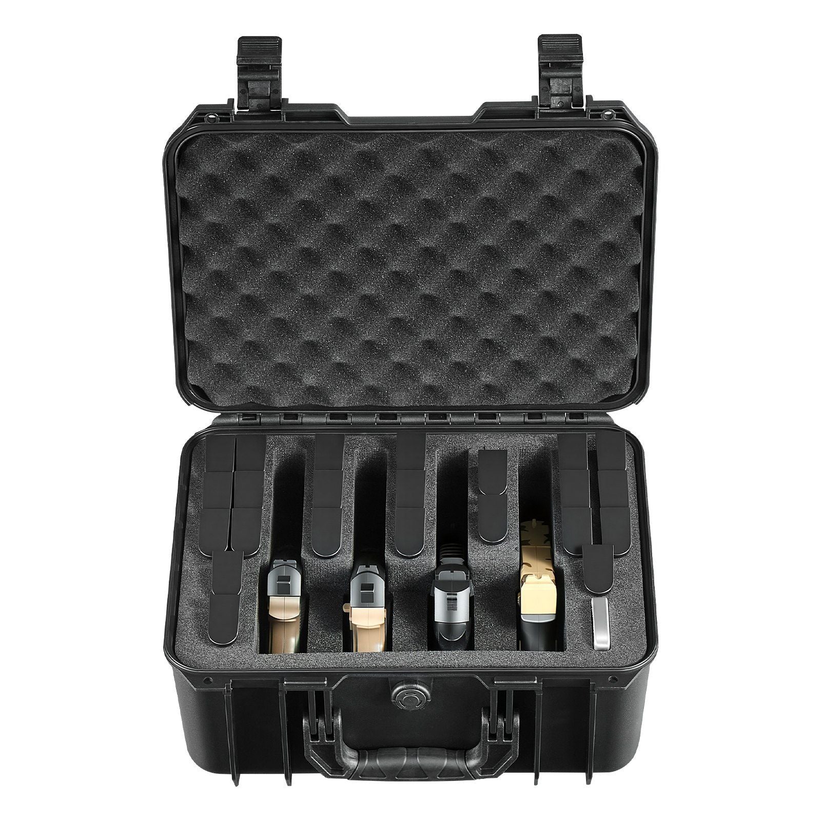 Hard Pistol Case, Heavy Duty Hard Gun Case with XPE Foam Lining, Waterproof Pistol Storage Box with Customizable Interior & Handle for Gun, Lenses, Camera, Gear, TSA Compliant, 404x319x192 mm