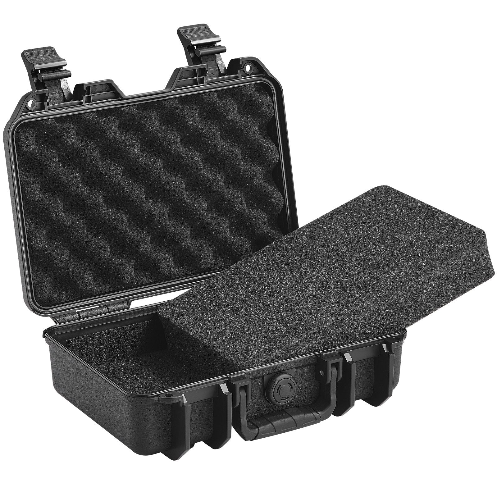 VEVOR Hard Pistol Cases with Pre-cut PU Foam, Waterproof & Dustproof Hard Gun Case for 1 Pistol, 12.59×9.01×4.4 in Lockable Pistol Case, Black