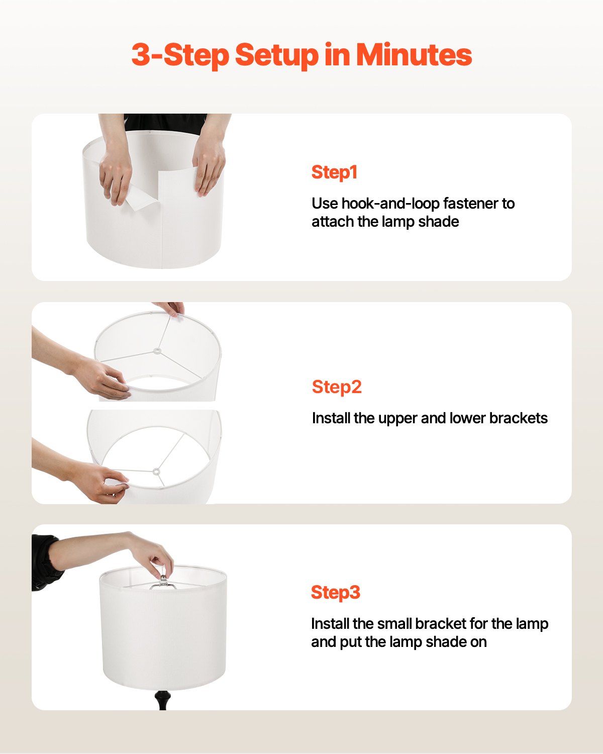 Drum Lamp Shade 2 Set, 33 cm Top x 33 cm Bottom x 25 cm High, Medium Drum Linen Lampshade, Replacement Lamp Shade for Table Lamps Floor Lamps Pendant Lights, Easy Assembly Required (Off-white)