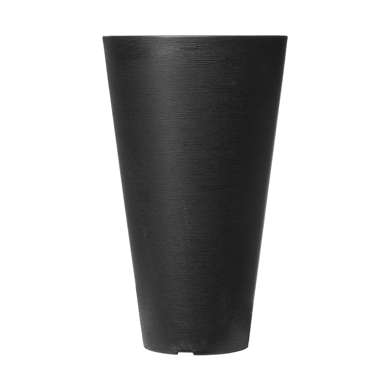 VEVOR Tall Planter, Set of 2 Tall Round Tapered Planters, 59 cm Large Modern Gardening and Flower Plastic Pots, Decorative Tall Black Planter with Drainage Hole, for Porch, Patio, Indoor & Outdoor