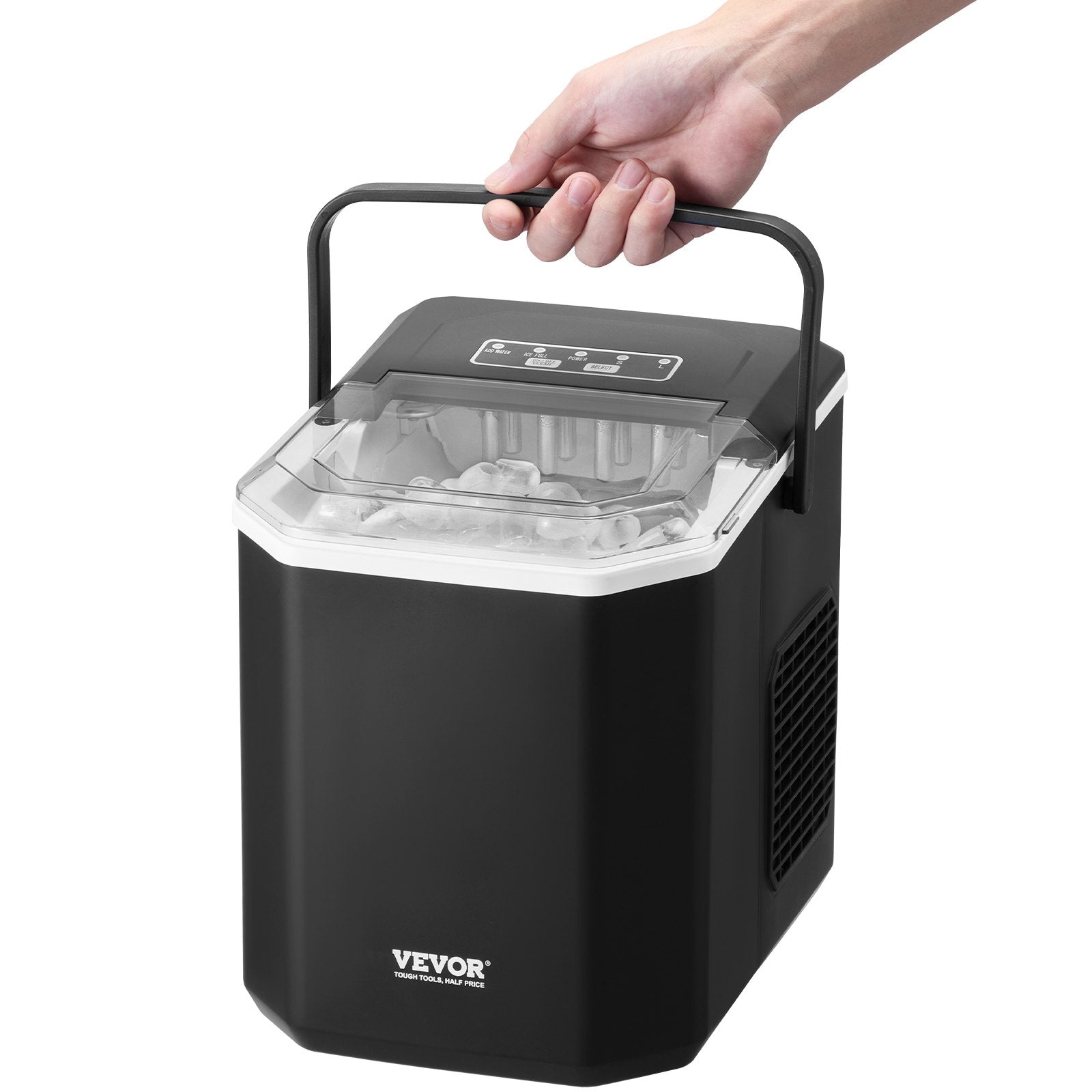 VEVOR Portable Countertop Ice Maker 26Lbs/24H Self-Cleaning with Scoop Basket