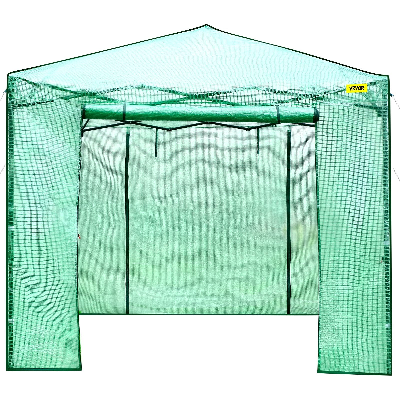 VEVOR 12\'x 8\'x 8\' Pop-Up Greenhouse, Set Up in Minutes, Portable Greenhouse with Doors & Windows. High Strength PE Cover & Powder-Coated Steel Construction