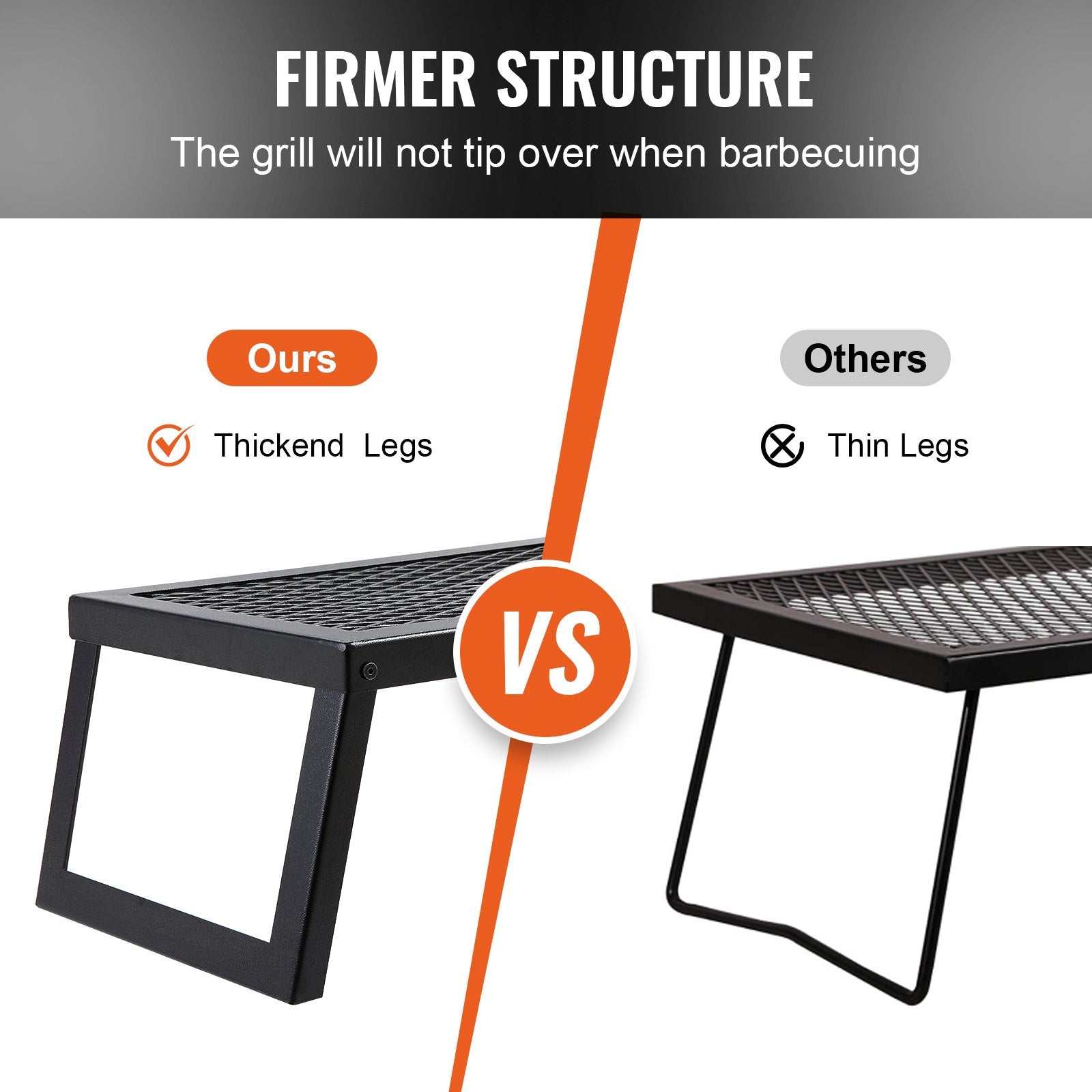 VEVOR Folding Campfire Grill Portable Camping Fire Pit Steel Outdoor BBQ Picnic