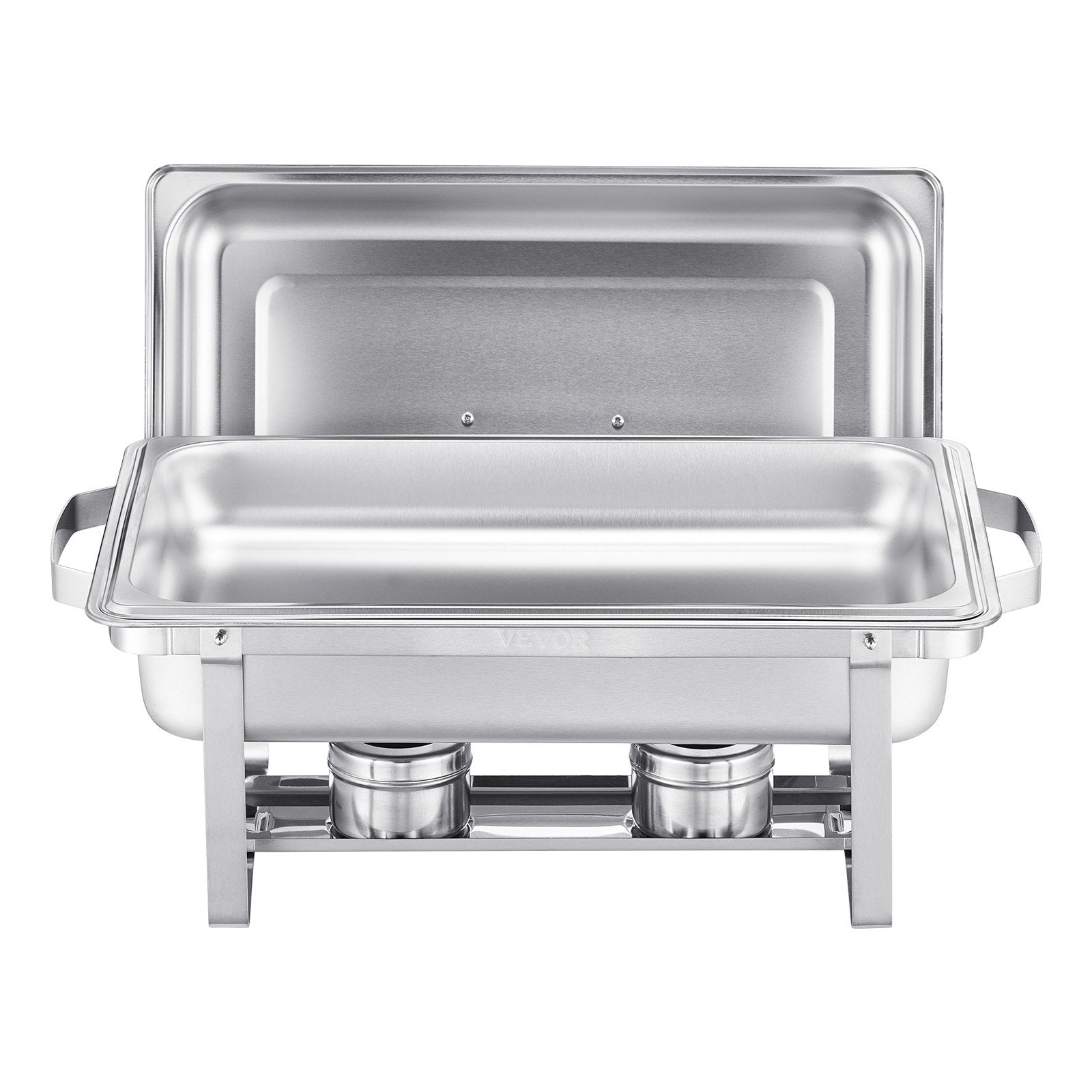 VEVOR 8 Qt 4 Pack Rectangle Chafing Dish Buffet Set Fullsize Pan Stainless Steel