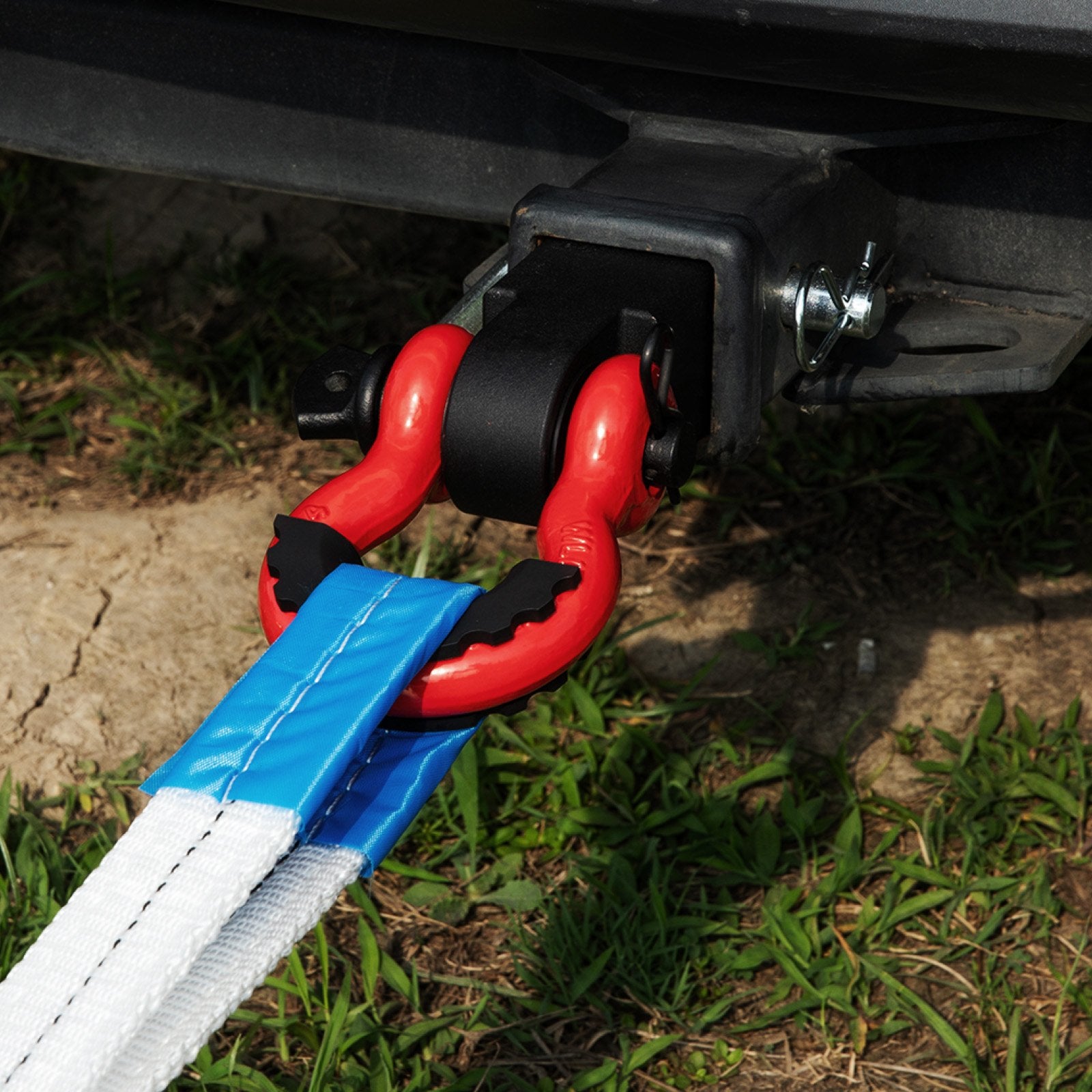 VEVOR Shackle Hitch Receiver, Fits 50 mm Receivers, 20 Tons Breaking Strength, D Ring Shackle with Trailer Hitch Lock Pin, Heavy Duty Towing Accessories for Trucks, Jeeps, Off-Road Vehicle Recovery