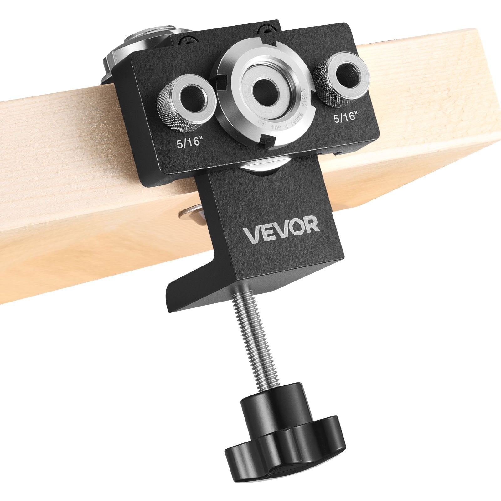 VEVOR Doweling Jig Kit, Self Centering Dowel Drill Jig for Straight Holes, Aluminum Alloy Woodworking Joints Tool with 3 Size Drill Bits 6.4 / 7.9 / 15 mm, Adjustable Width, for Wood Working