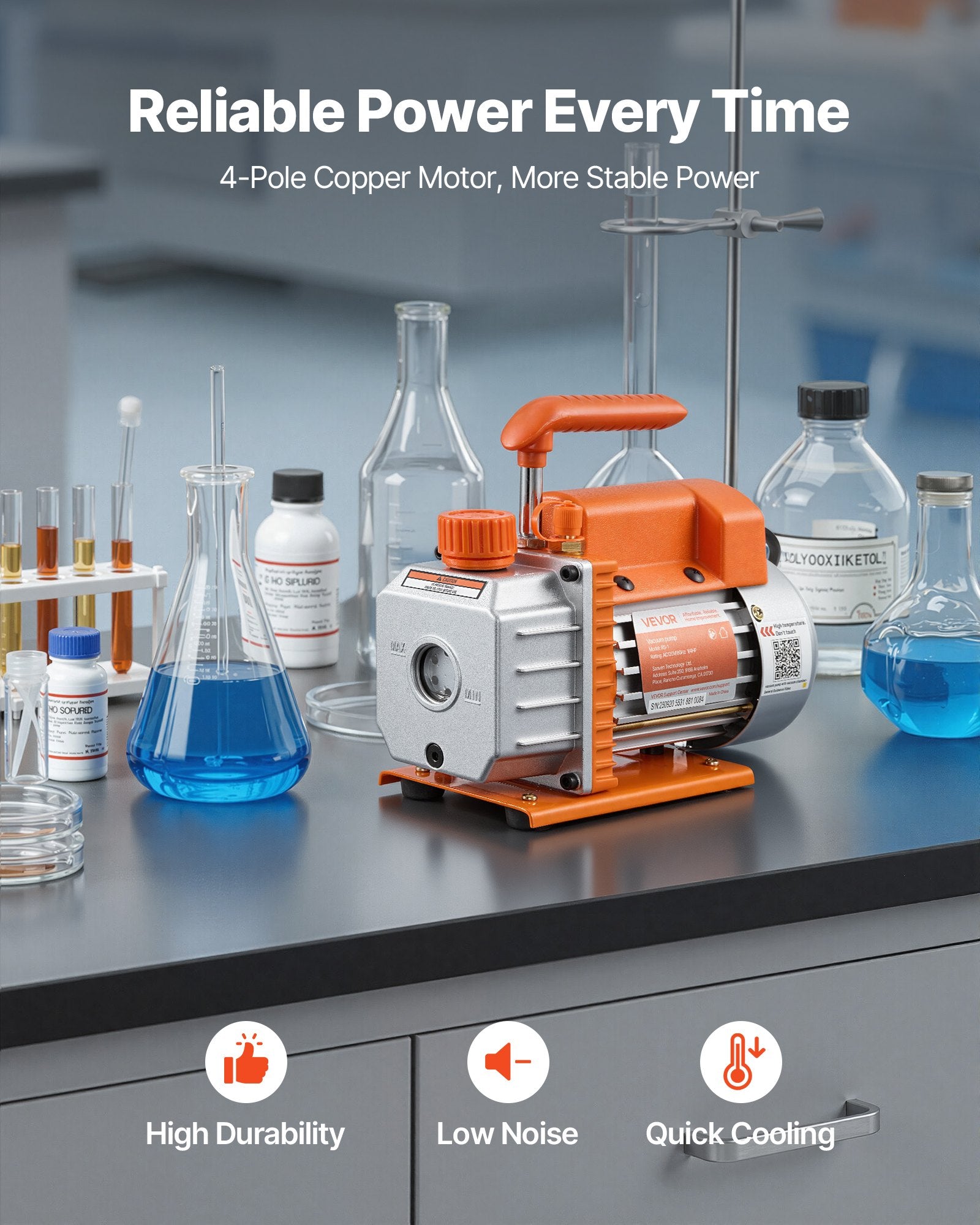 VEVOR 11.36 L Vacuum Chamber with Pump, 3.5 CFM 99 L/min, Single Stage Vacuum Pump, Stainless Steel Degassing Chamber Kit, Tempered Glass Lid, 1.5 m Hose, for Stabilizing Wood Degassing Silicone Resin