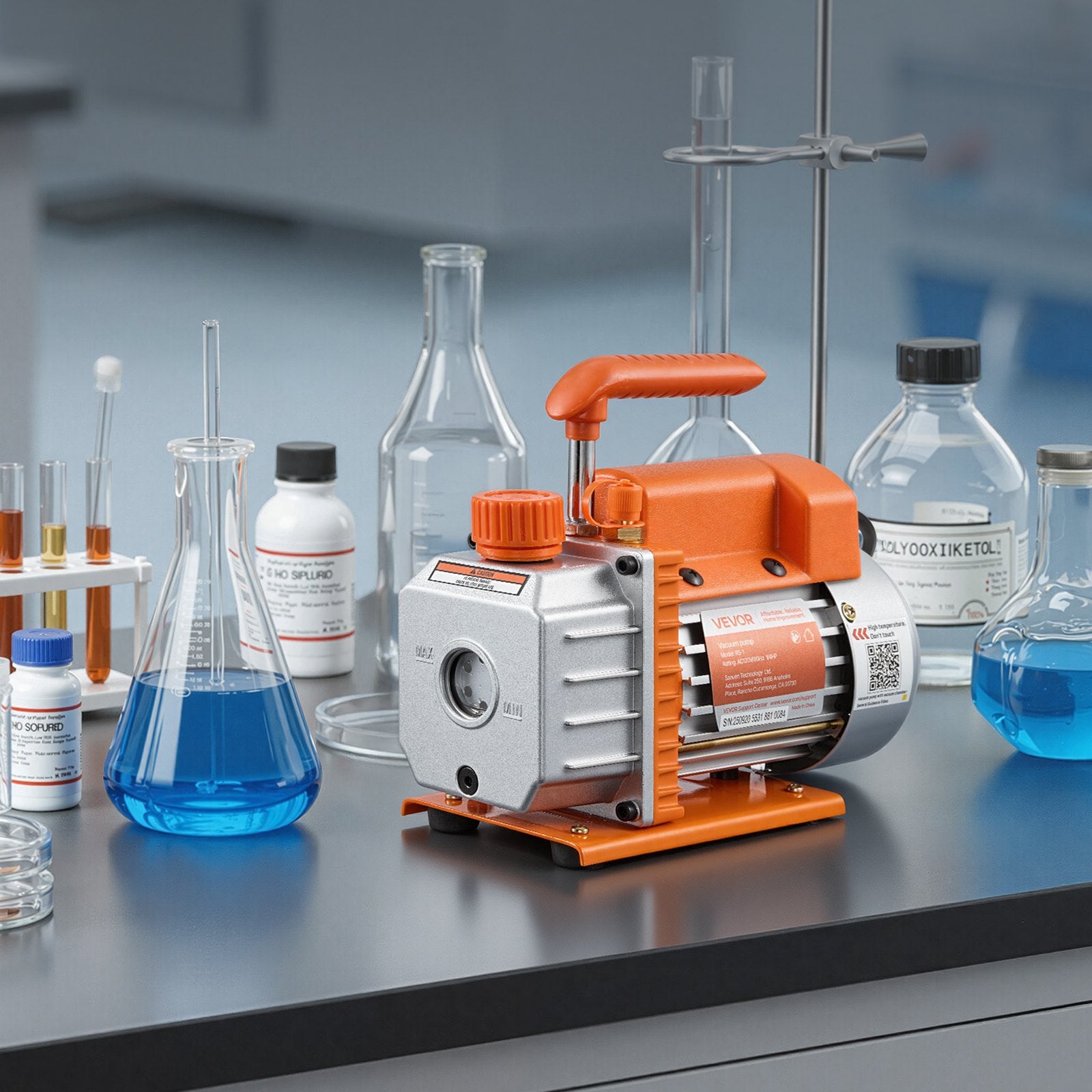 VEVOR 11.36 L Vacuum Chamber with Pump, 3.5 CFM 99 L/min, Single Stage Vacuum Pump, Stainless Steel Degassing Chamber Kit, Tempered Glass Lid, 1.5 m Hose, for Stabilizing Wood Degassing Silicone Resin