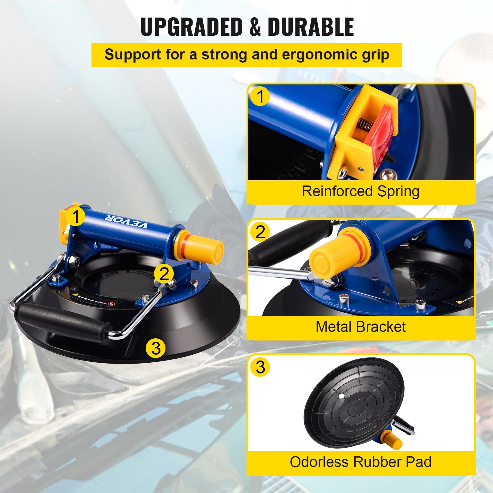 VEVOR Glass Lifting Vacuum Suction Cup Glass Lifter Suction Cup 30.4 cm 150 kg