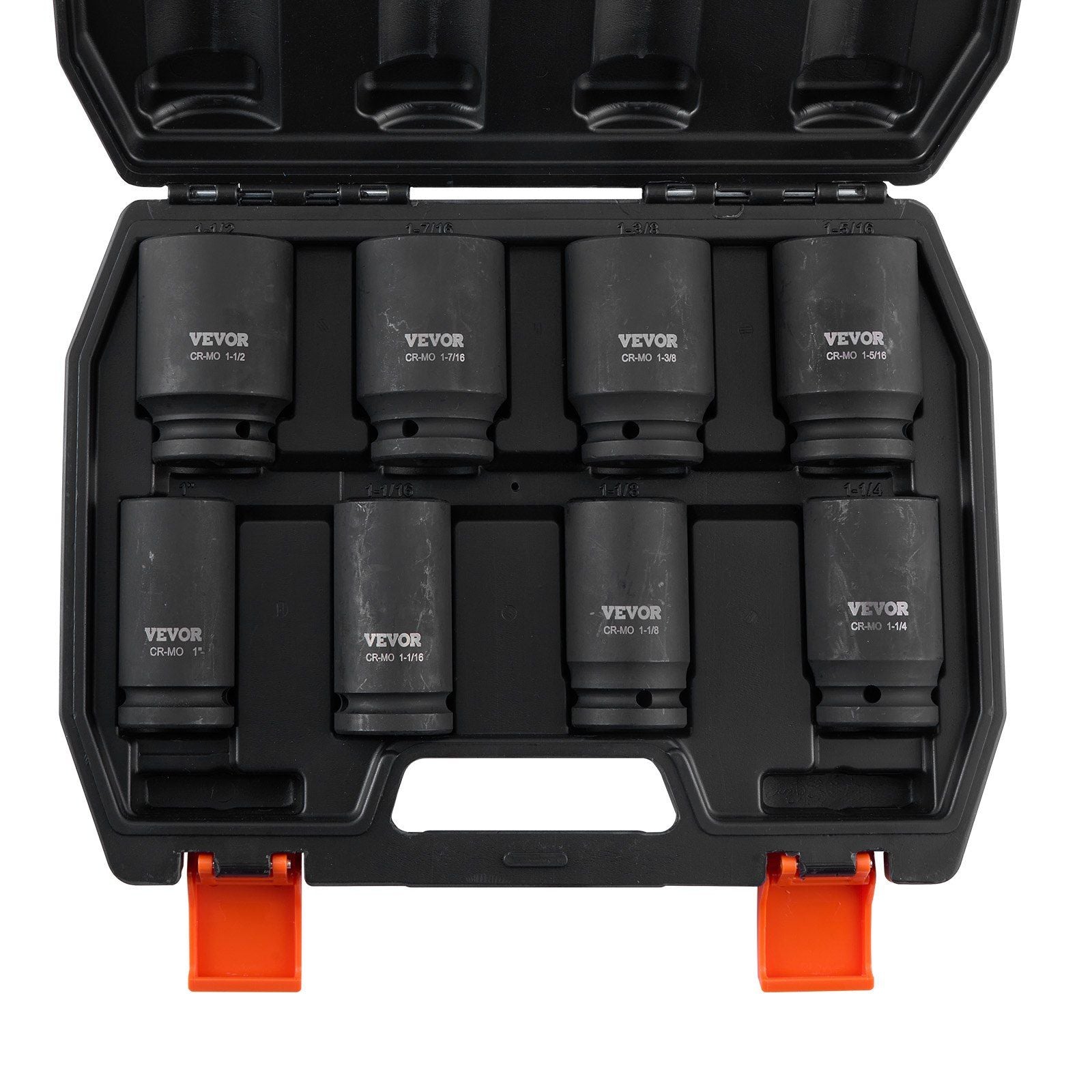 Axle Nut Impact Socket Set, 3/4" Drive Deep 6-Point 8-Piece SAE Spindle Nut Socket Set, CR-MO Heat Treated Large Socket Set with Storage Case, for Auto Repair, Removing or Installing Axle Nuts