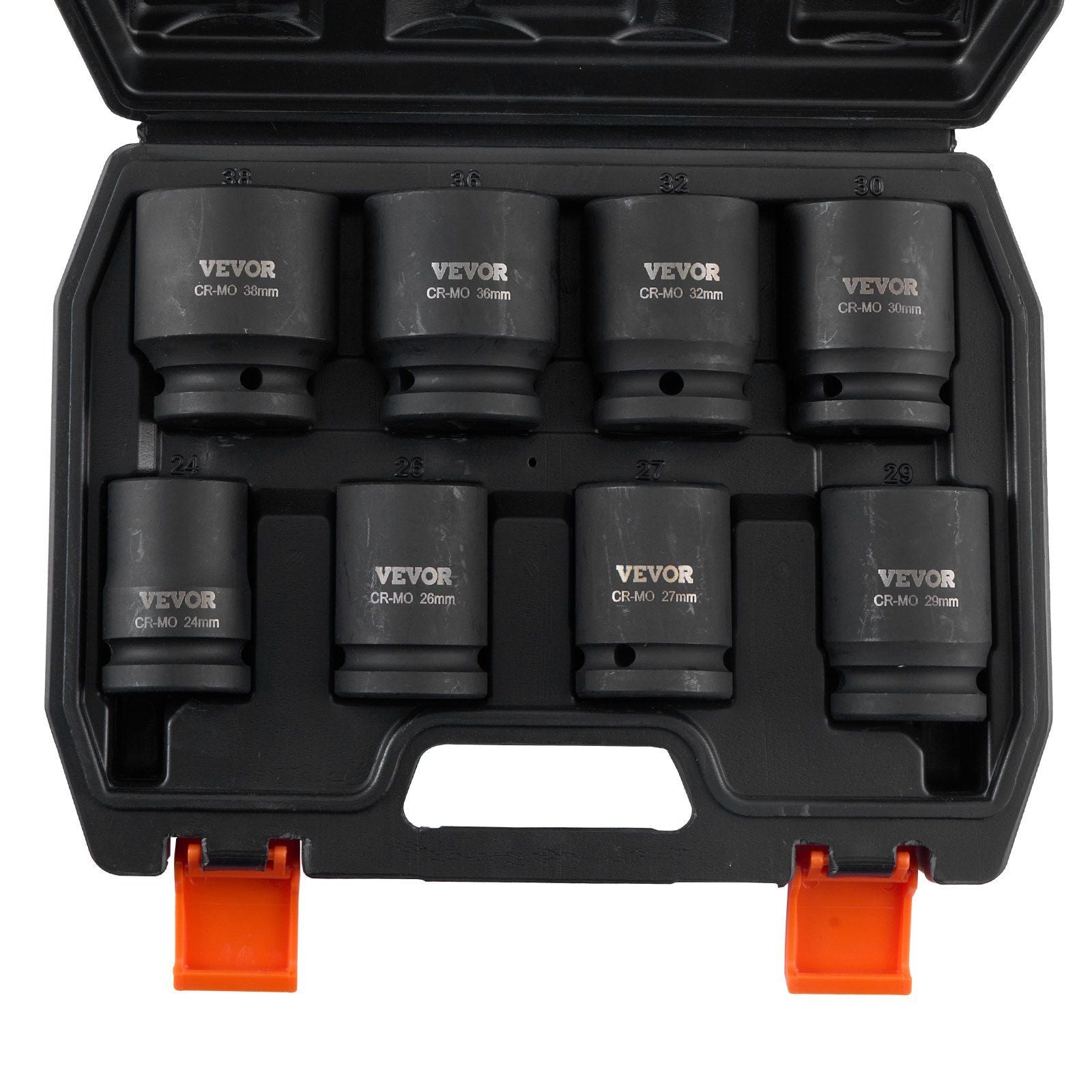 Axle Nut Impact Socket Set, 3/4" Drive 6-Point 8-Piece Metric Spindle Nut Socket Set, CR-MO Heat Treated Large Socket Set with Storage Case, for Auto Repair, Removing or Installing Axle Nuts