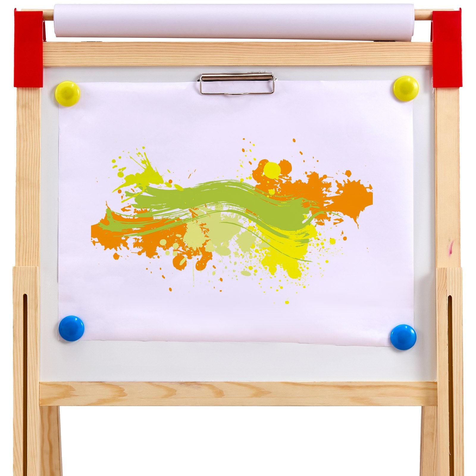 VEVOR Art Easel for Kids, 3-in-1 Wooden Double-Sided Kid's Art Easel with Magnetic Whiteboard, Chalkboard, Paper Roll, Adjustable Standing Drawing Board with Painting Accessories, Storage for Boy Girl