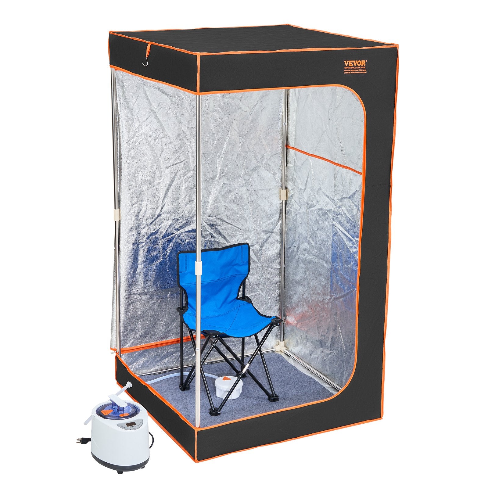 VEVOR Portable Steam Sauna Tent Full Size 1000W Personal Sauna Blanket W/ Chair, 880 x 880 x 1600 mm
