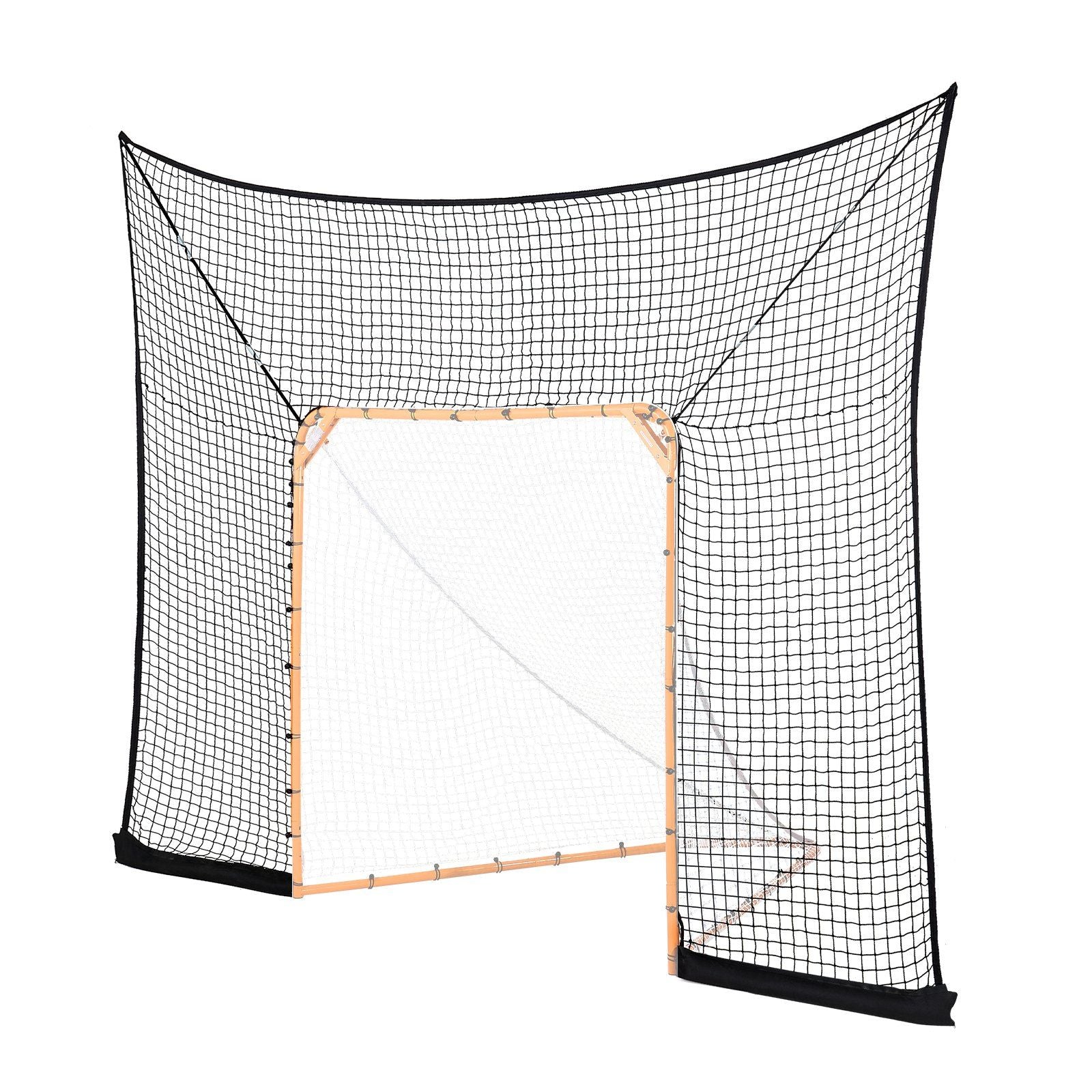 Hockey and Lacrosse Goal Backstop, 12x9 ft Lacrosse Net with Extended Coverage, Quick Easy Setup Complete Accessories Training Net, Backyard Lacrosse Equipment, for Youth Adult (NET ONLY)