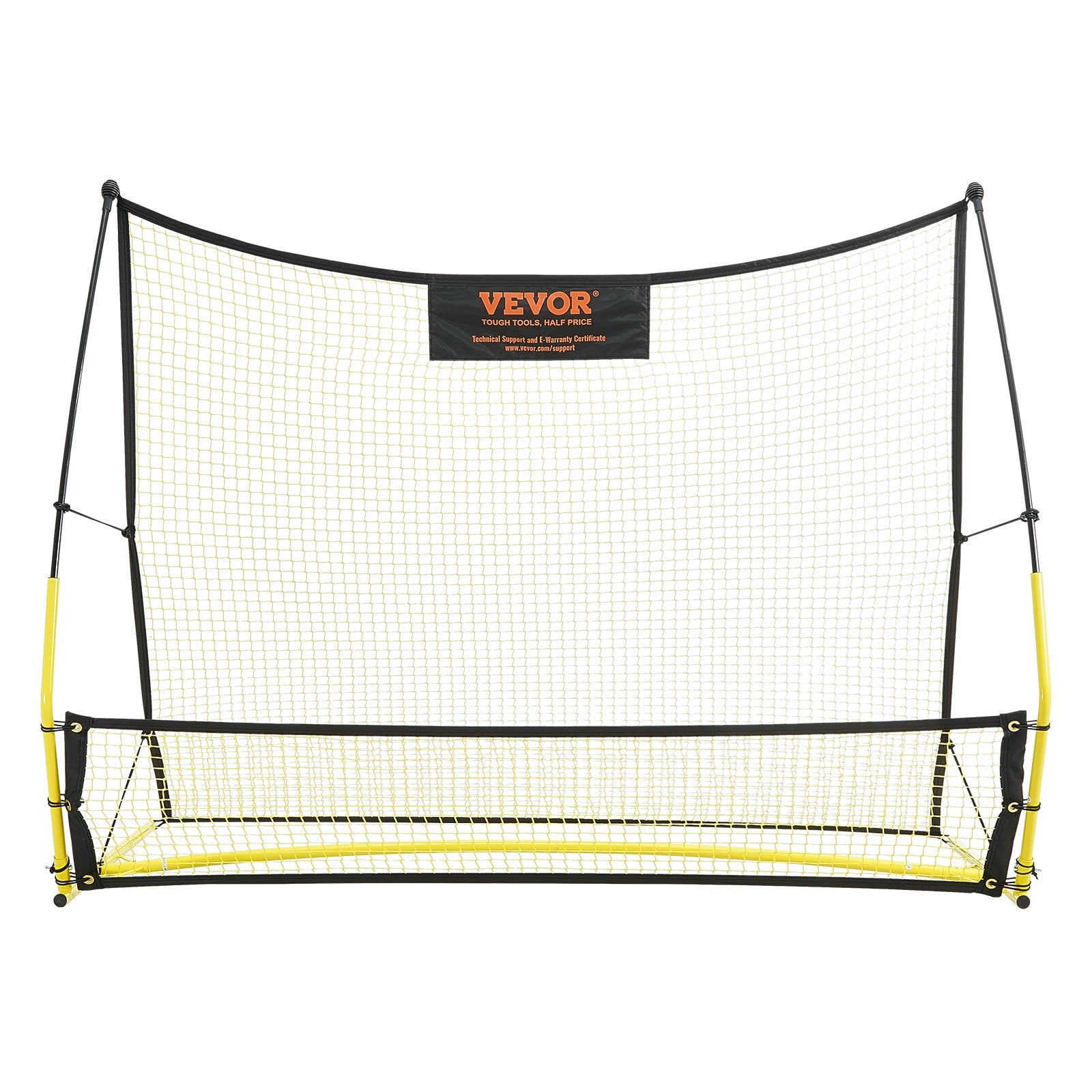 VEVOR Soccer Trainer, 2-IN-1 Portable Soccer Rebounder Net, Iron Soccer Practice Equipment, Sports Football Rebounder Wall with Portable Bag, Perfect for Team Solo Training, Passing, Volley