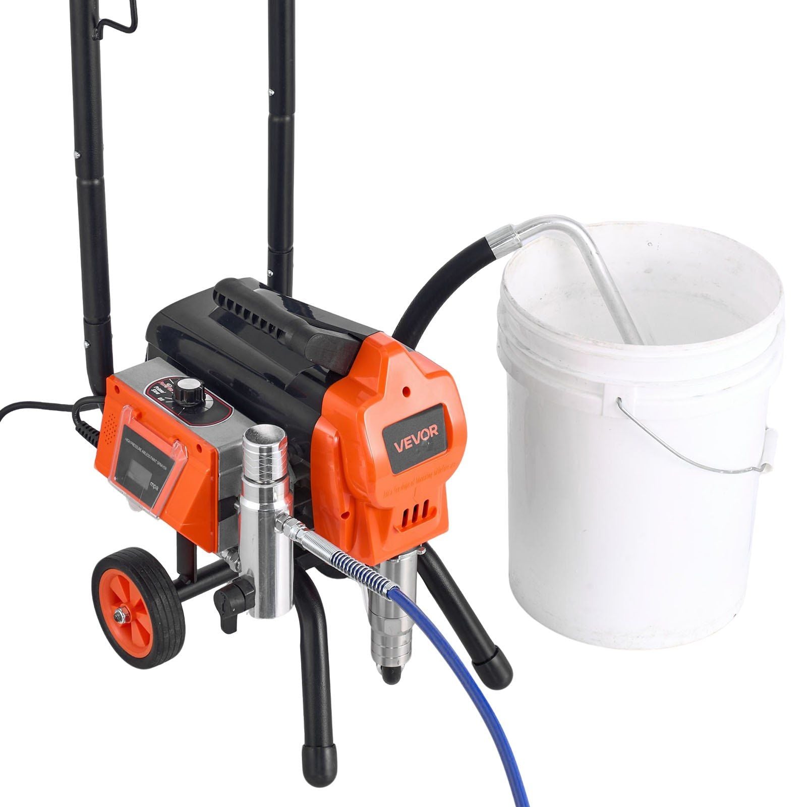 Stand Airless Paint Sprayer, 1500W, 3300PSI High Pressure Airless Sprayer with Cart, Cleaning Brush, Hose, Extension Rod, Nozzles, Electric Spray Paint Machine for Large Apartments, Buildings