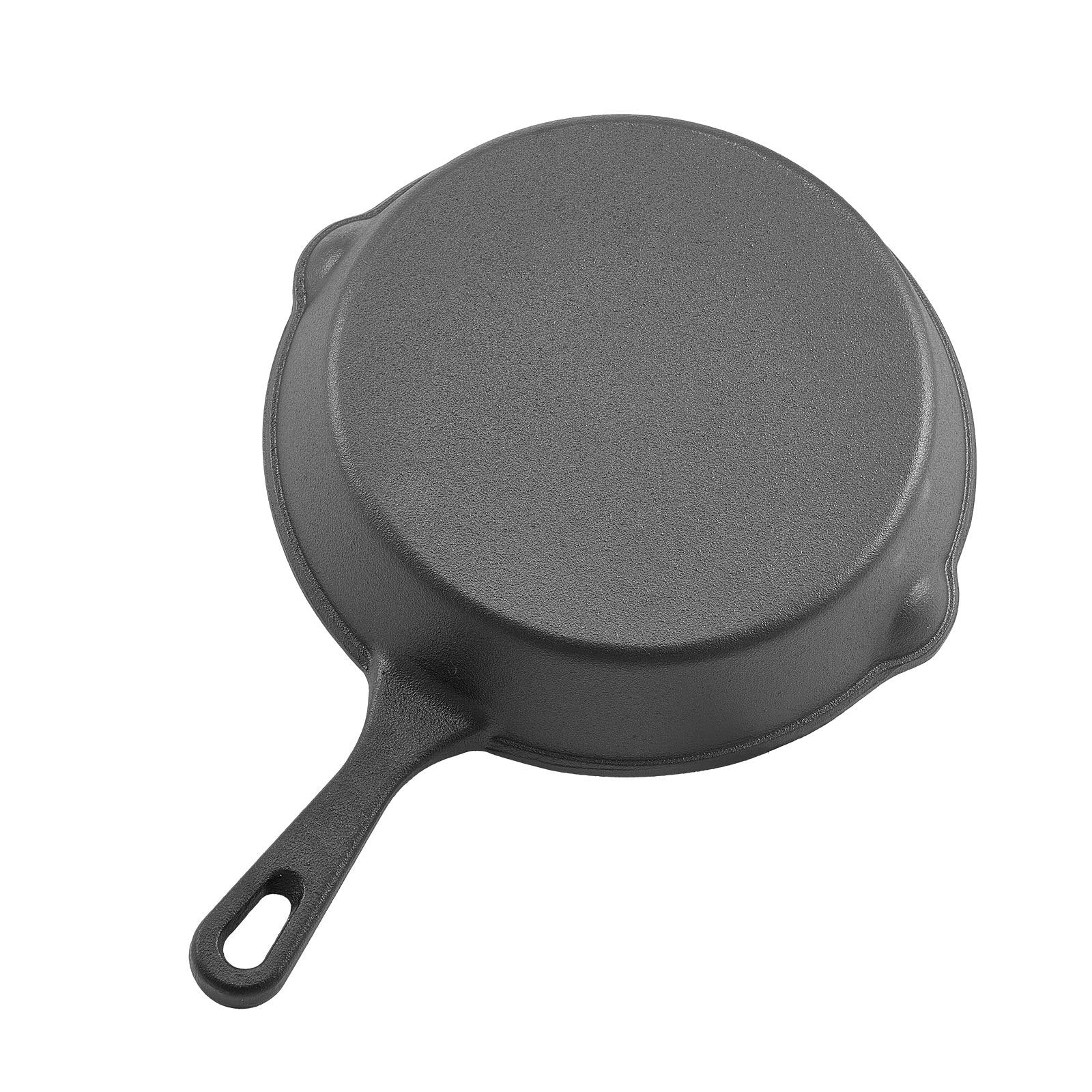 VEVOR Cast Iron Skillet, 3 Pcs Frying Pan Set (160, 220, 265 mm), Heavy-Duty Skillets with Heat-Resistant Handle, Pre-Seasoned Chef's Pan, Kitchen Cookware, for Oven, Gas, Electrical, Induction, Black