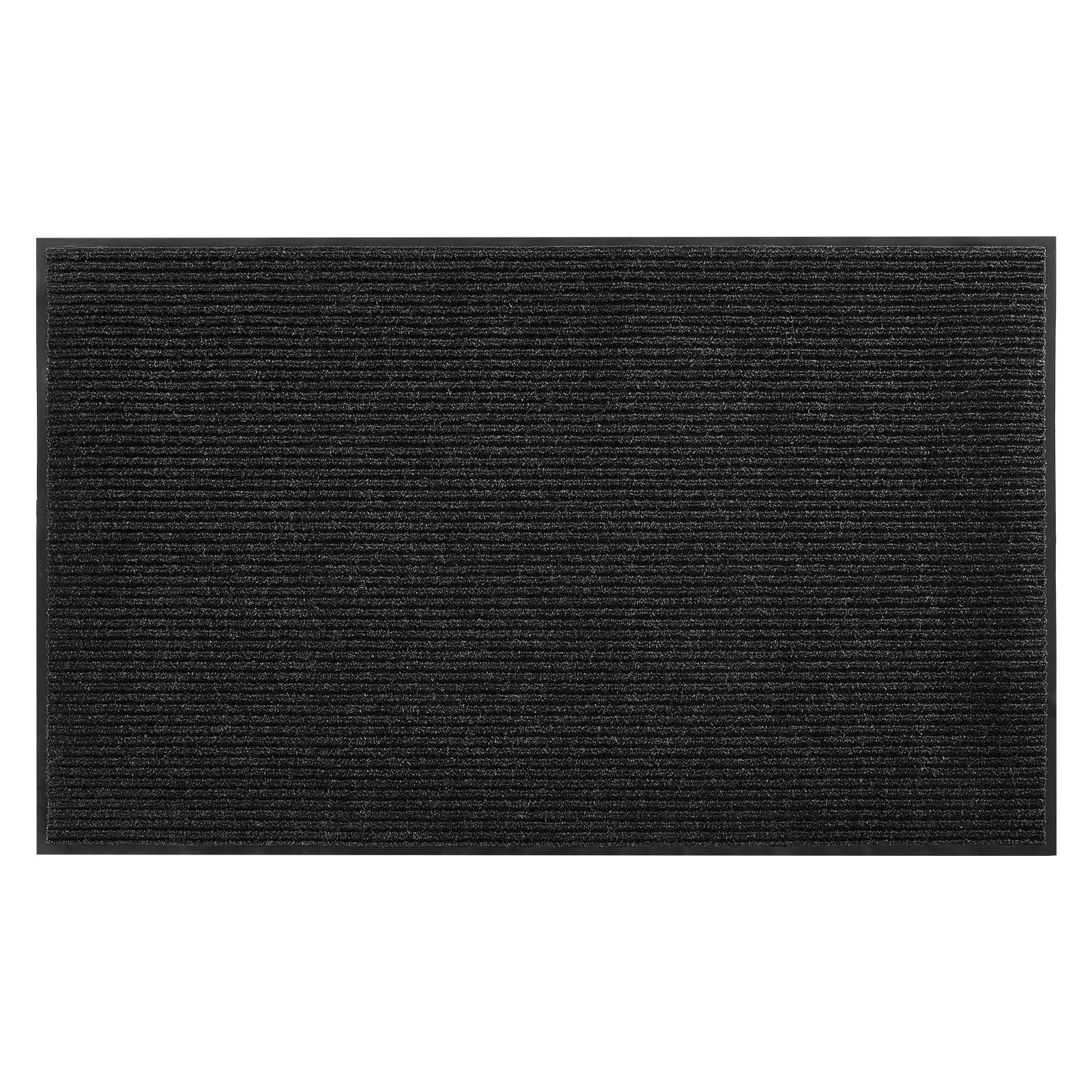 Front Door Mat, 1829 x 1219 mm Commercial Floor Mat for Indoor and Outdoor, Stylish Striped Industrial Carpet with PVC Backing, Heavy Duty Washable Entry Rug for Hallway, Balcony, Garage, Grey