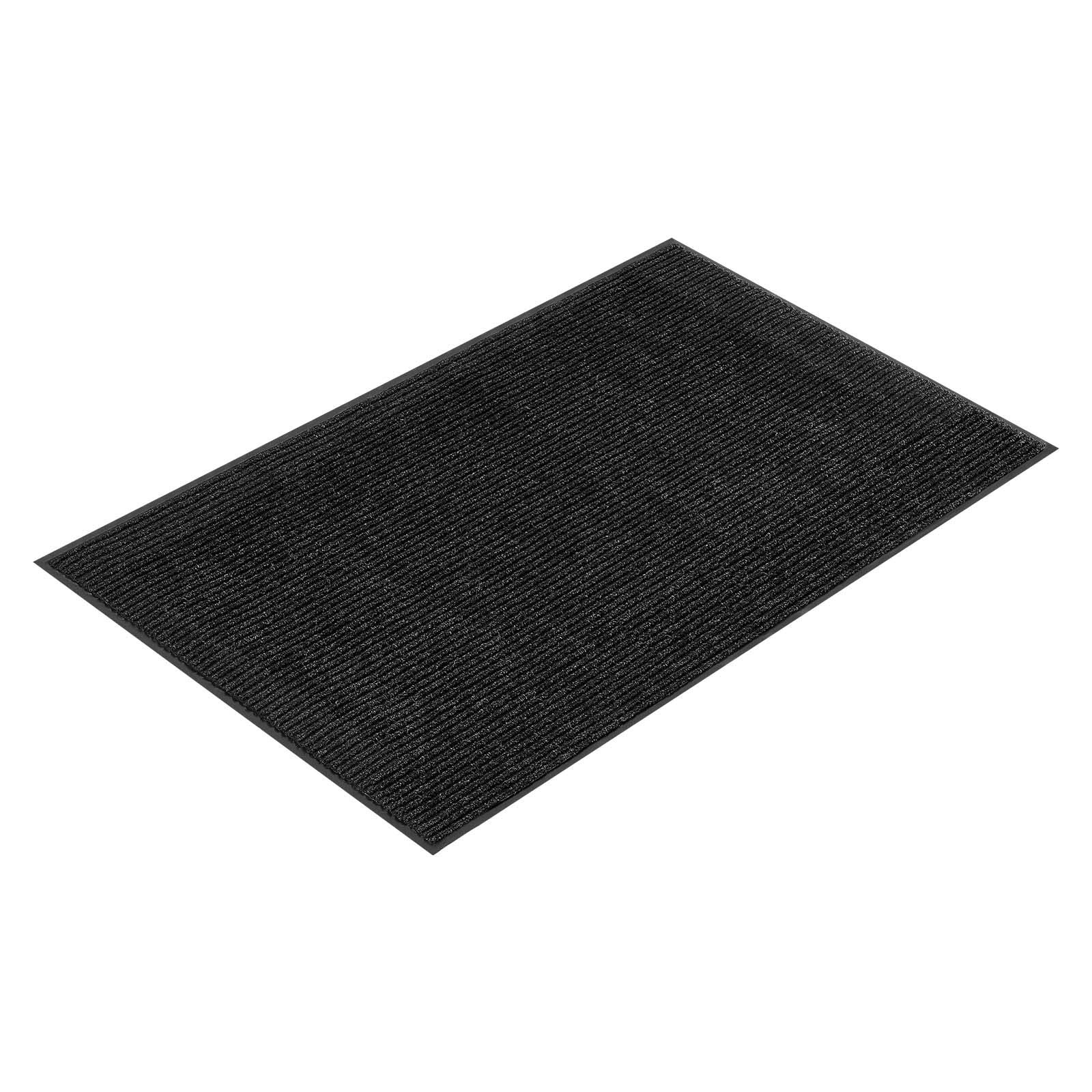 Front Door Mat, 2438 x 1219 mm Commercial Floor Mat for Indoor and Outdoor, Stylish Striped Industrial Carpet with PVC Backing, Heavy Duty Washable Entry Rug for Hallway, Balcony, Garage, Grey