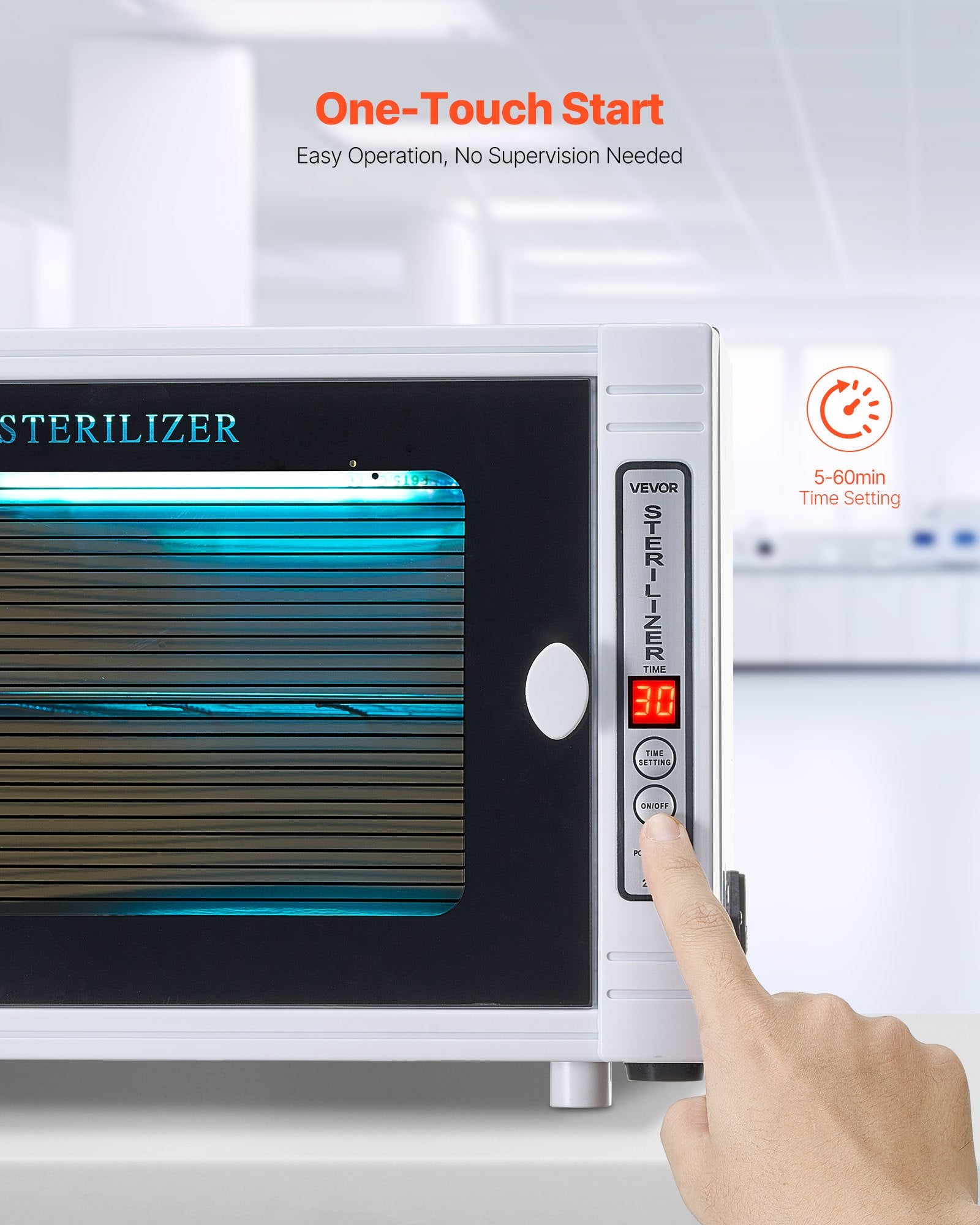 VEVOR Nail Tool Cleaning Machine 12L Large Capacity Tool Cabinet Cleaner Box