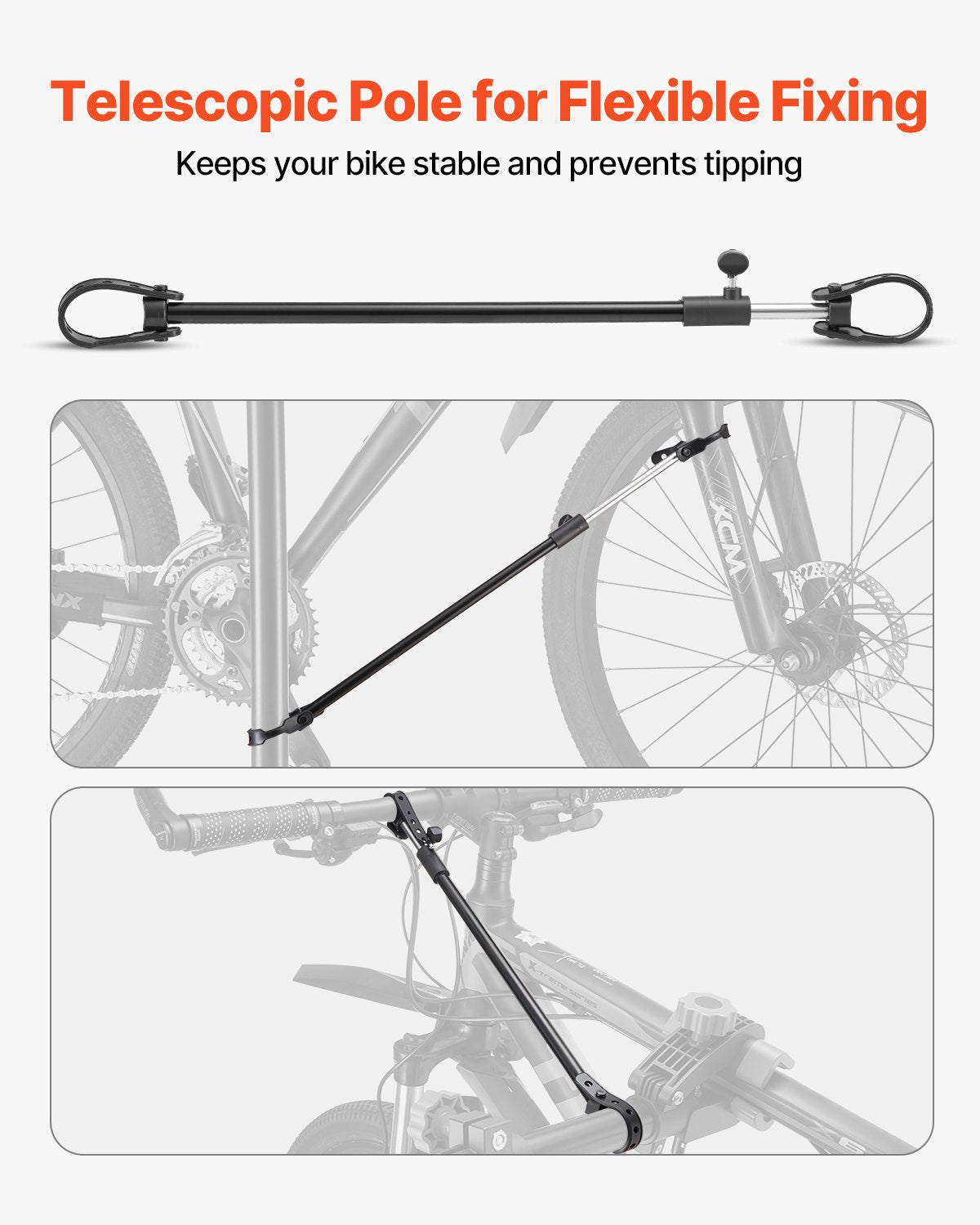 VEVOR Bike Repair Stand, 29.9 kg Heavy-duty Bicycle Work Stand with 835-1440 mm Adjustable Height & Magnetic Tool Tray, Foldable Bicycle Maintenance Rack, Shop Home Mechanics for Mountain & Road Bike