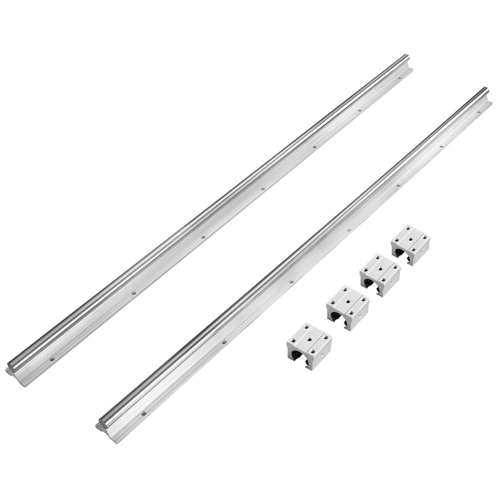 VEVOR Linear Guide Rail Set, SBR16 1000mm, 2 PCS 39.4 in/1000 mm SBR16 Guide Rails and 4 PCS SBR16UU Slide Blocks, Linear Rails and Bearings Kit for Automated Machines DIY Project CNC Router Machines