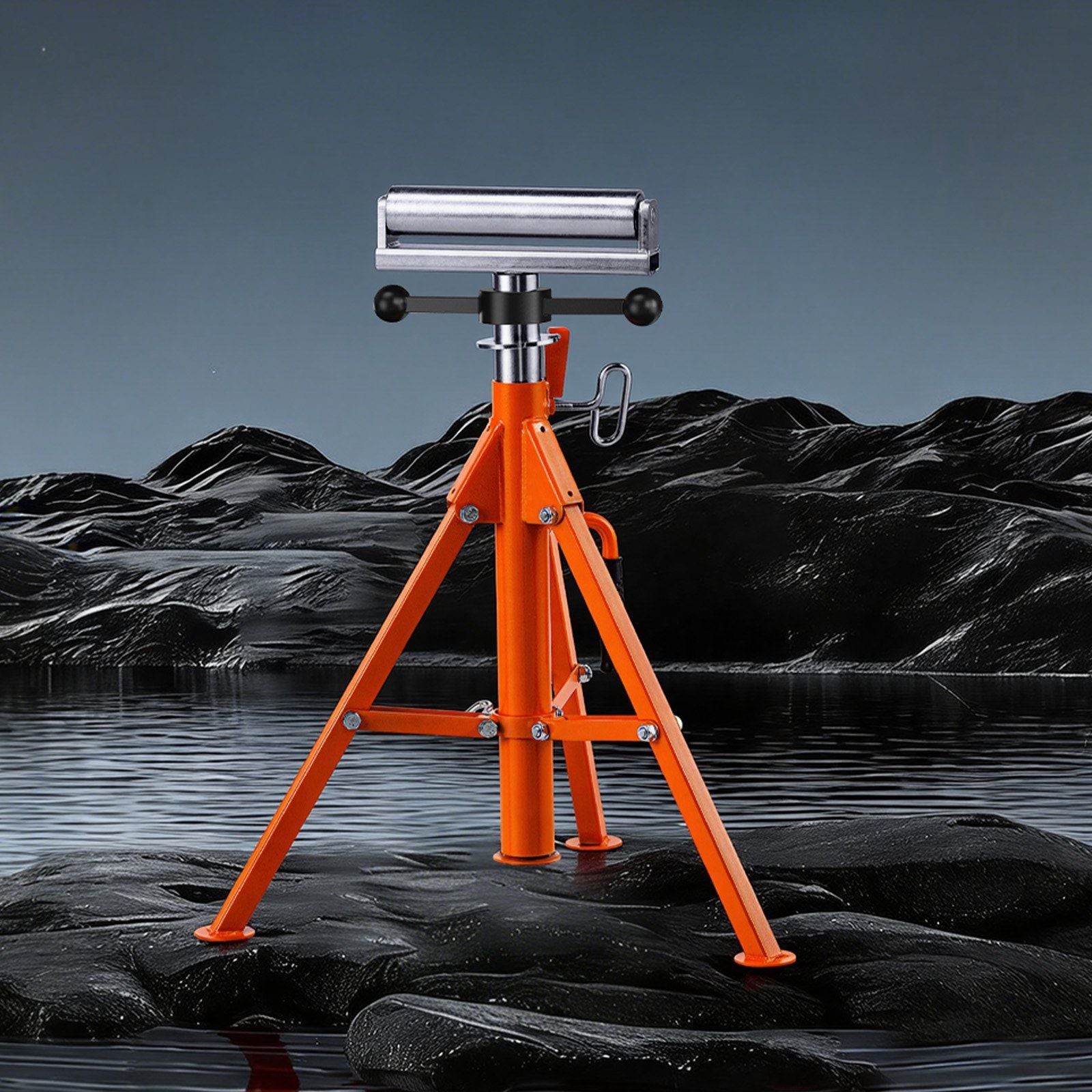 Roller Stand, Heavy Duty 1136 KG Load Capacity, 27.6"-52" Height Adjustable, 45# Steel Folding Roller Support Stand for Pipes, Wooden Boards