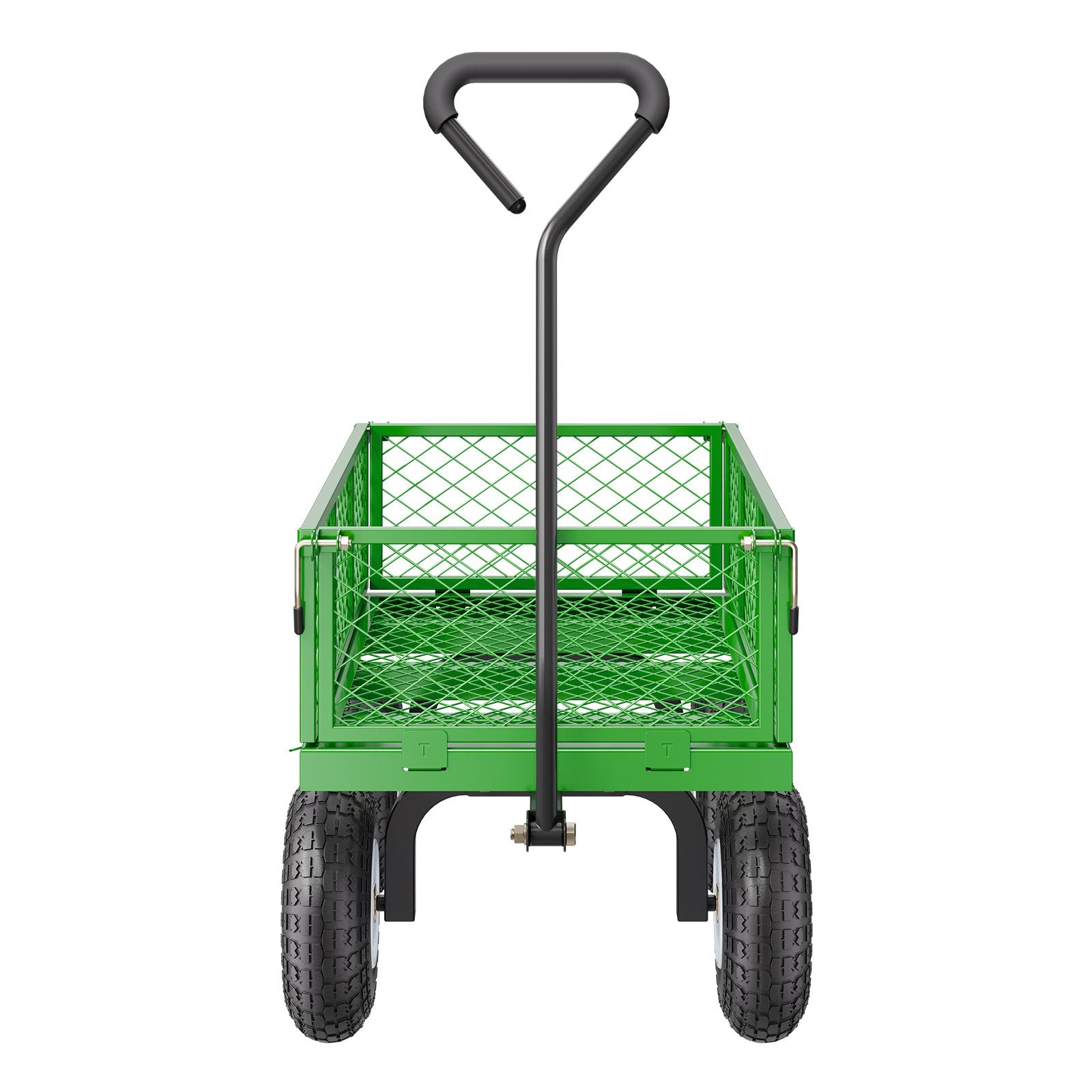 VEVOR 680 Lbs Steel Garden Cart on Wheels, Heavy Duty Garden Wagon Cart Pullable, Metal Outdoor Utility Yard Wagon Carts with 10" Tires, Mesh Removable Sides and 180°Rotating Handle