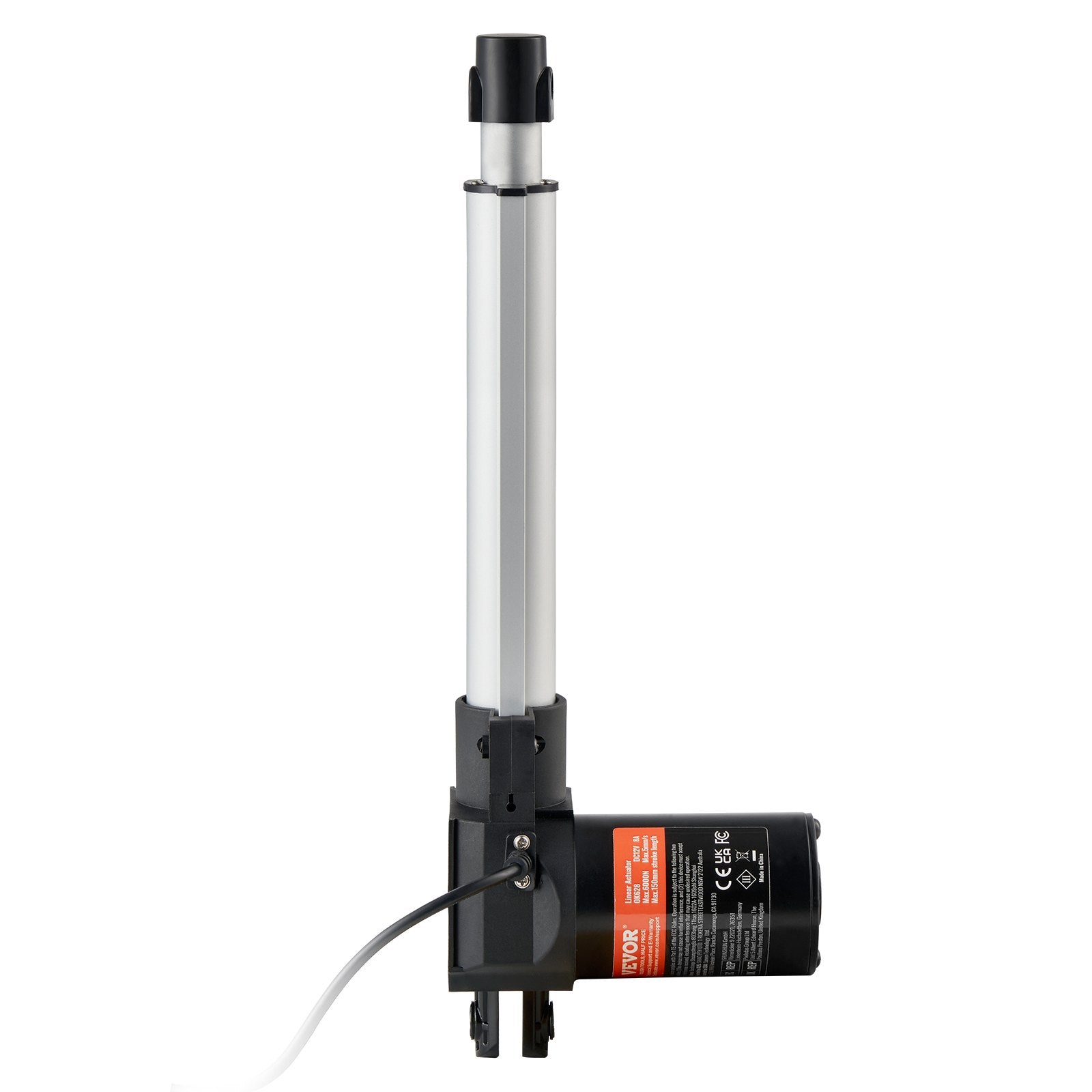 VEVOR Linear Actuator 12V, 8 Inch Heavy Duty 1320lbs/6000N Linear Actuator, 0.19"/s Linear Motion Actuator with Mounting Bracket & IP44 Protection for Electric Door Industrial Machinery Vessels Cargo