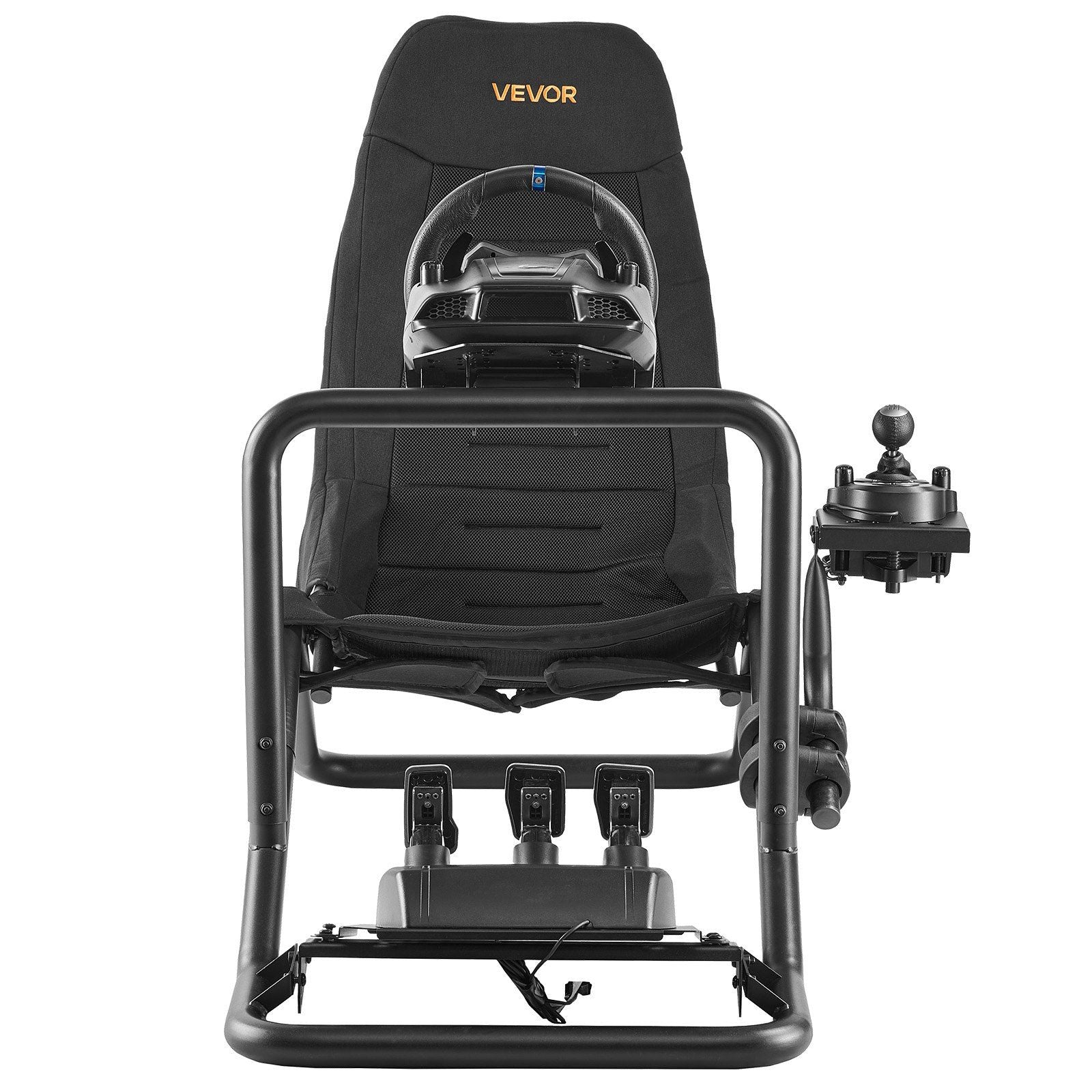 Racing Wheel Stand, Heavy-Duty Integrated Simulator Cockpit Steering Stand, Fit Logitech G25,G27,G29,G920,G923, Thrustmaster T300RS,TX F458,T500RS,T3PA-PRO (F1/GT) and CSR Pedals, Black