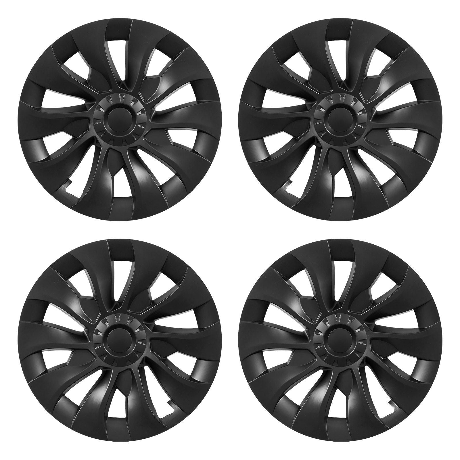 Hubcaps Wheel Covers for 2017-2023 Tesla Model 3, 18 Inch Set of 4 Wheel Rim Cover Hubcaps OEM Style Replacement, R18 Size Snap On Car Hub Caps, Premium 10-Spoke ABS Tire Rim Caps, Matte Black
