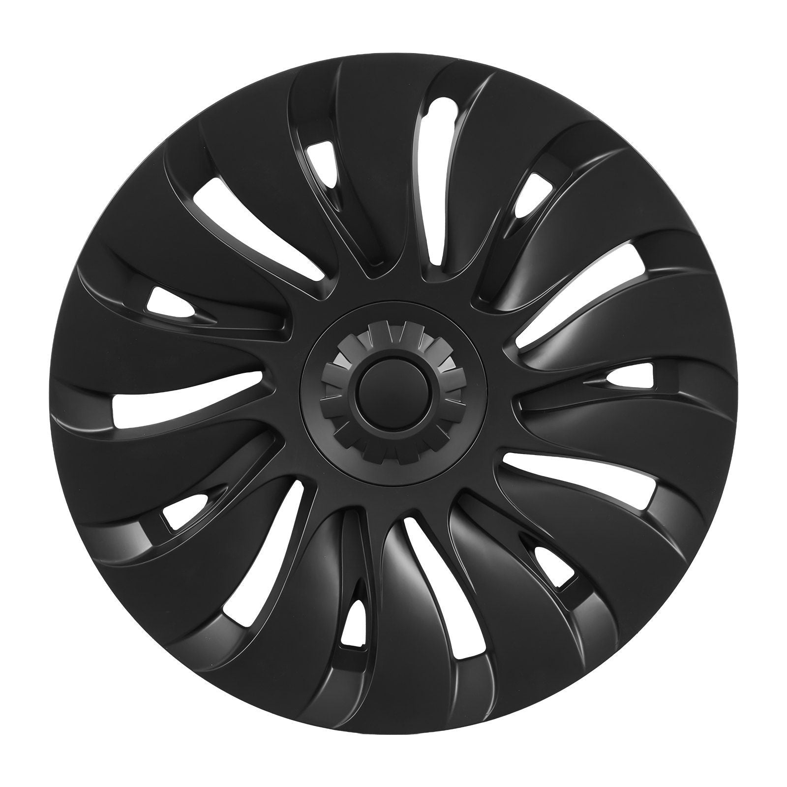 Hubcaps Wheel Covers for 2021-2024 Tesla Model Y, 19 Inch Set of 4 Wheel Rim Cover Hubcaps OEM Style Replacement, R19 Size Snap On Car Hub Caps, Premium 14-Spoke ABS Tire Rim Caps, Matte Black