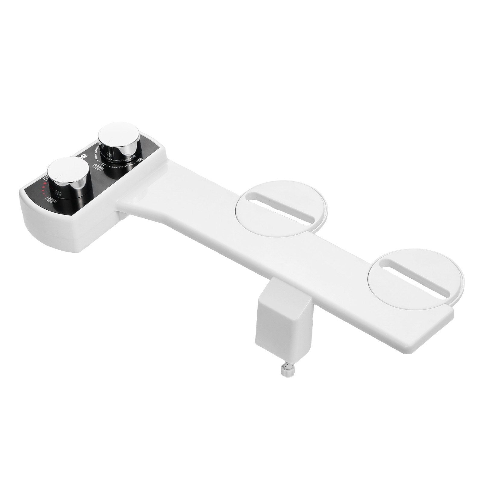 Bidet Attachment for Toilet, Non-Electric Bidet Toilet Seat Attachment - Dual Retractable Nozzles, Adjustable Water Pressure, Easily Installed Cold Water Sprayer for Rear Feminine Wash, White