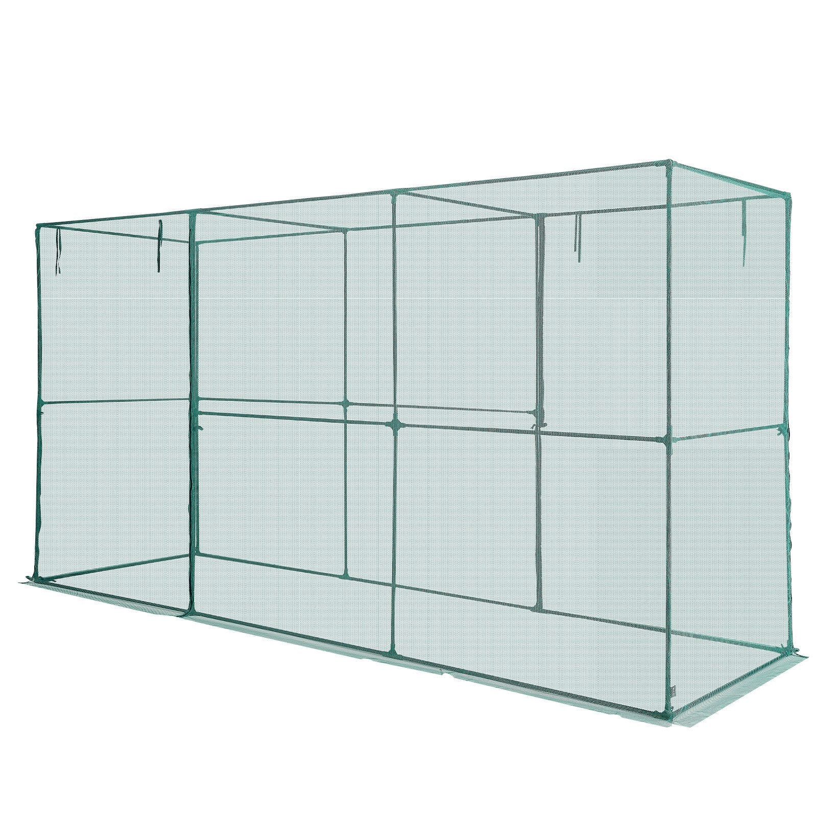 VEVOR Crop Cage, 3.56 x 1.2 x 1.94 m Plant Protection Tent with Zippered Door, Wind-Resistant Tall Crop Cage, Easy to Install, Outdoor Raised Bed Cover, Tomato Plant Netting for Garden Patio Lawn