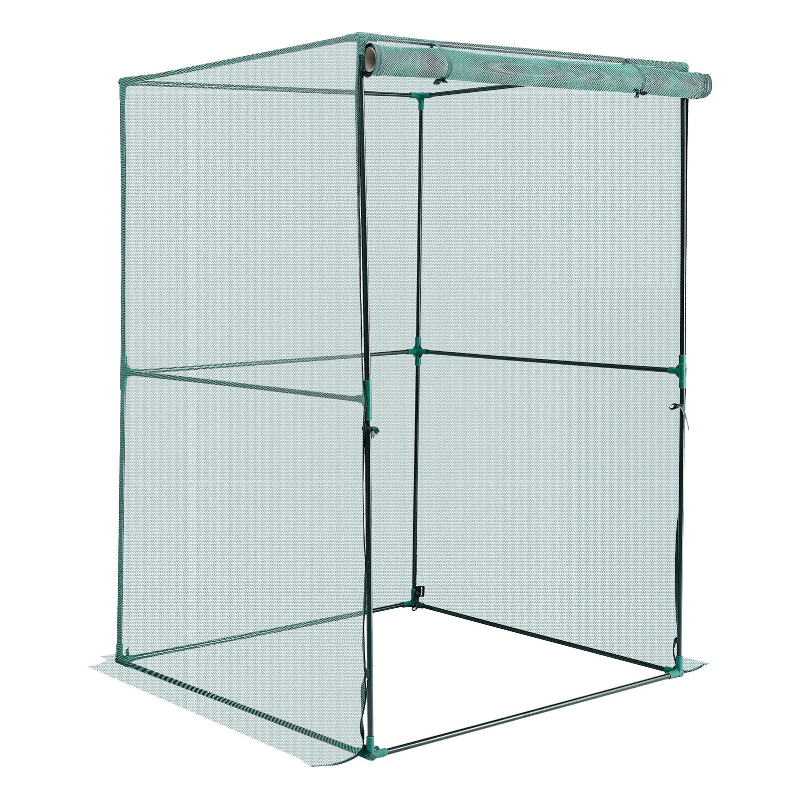 VEVOR Crop Cage, 1.2 x 1.2 x 1.8 m Plant Protection Tent with Zippered Door, Wind-Resistant Tall Crop Cage, Easy to Install, Outdoor Raised Bed Cover, Tomato Plant Netting for Garden Patio Lawn