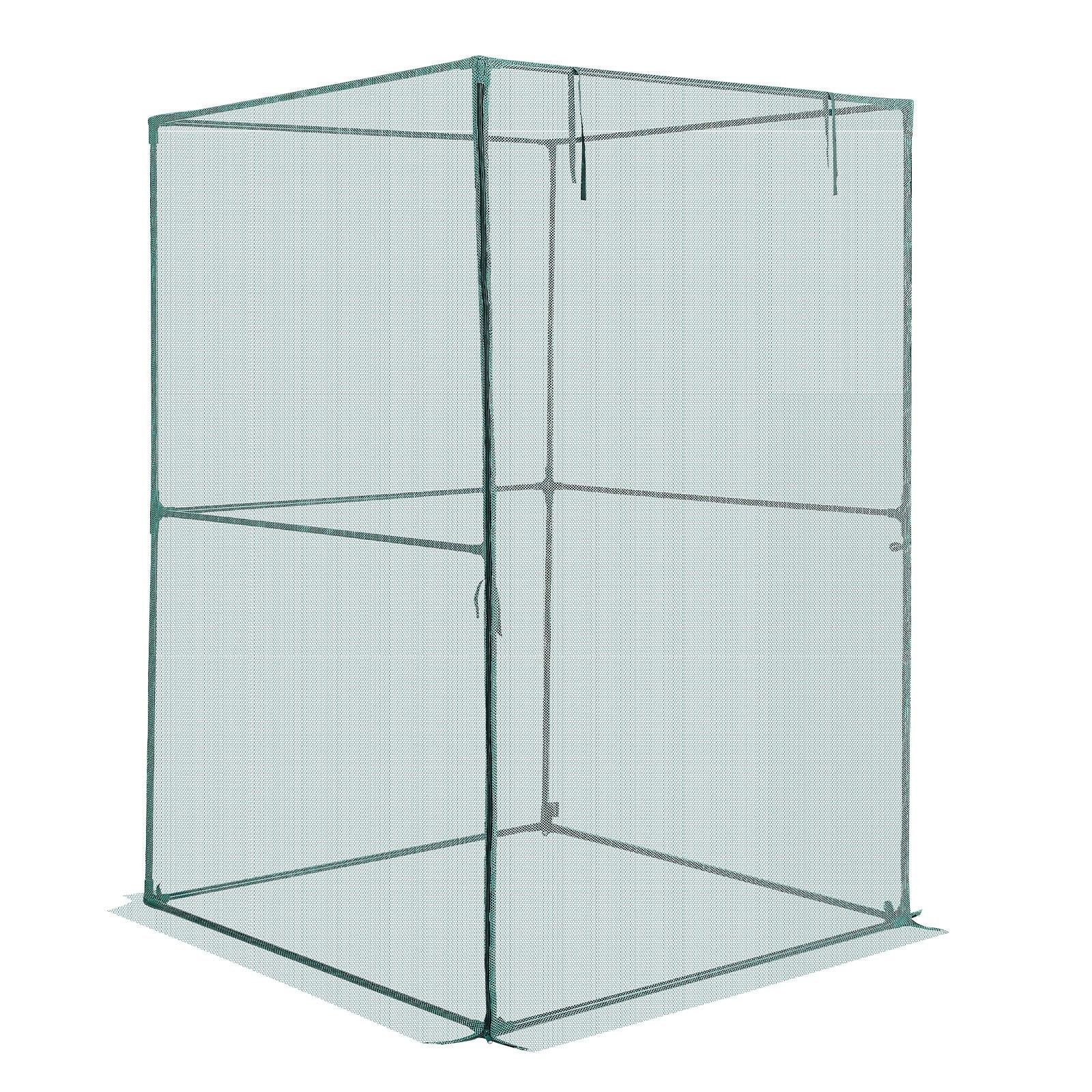 VEVOR Crop Cage, 1.2 x 1.2 x 1.8 m Plant Protection Tent with Zippered Door, Wind-Resistant Tall Crop Cage, Easy to Install, Outdoor Raised Bed Cover, Tomato Plant Netting for Garden Patio Lawn