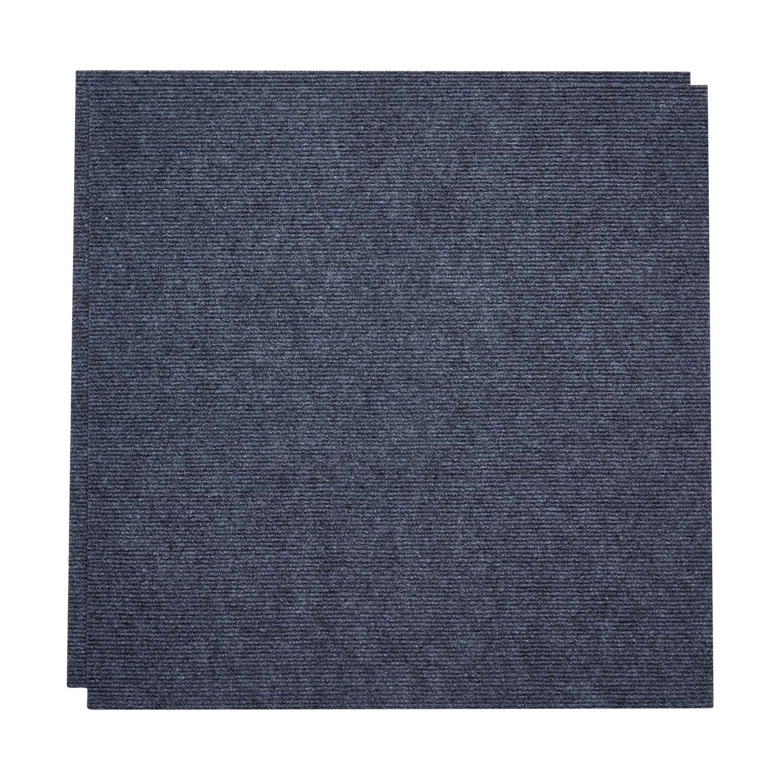 Carpet Tiles 610x610 mm, 15 Pack Peel and Stick Carpet Square Rug, Self Adhesive Commercial Floor Soft Padded for Seamless Cover 5.6㎡, Easy DIY Replacement for Living Room Office, Gray