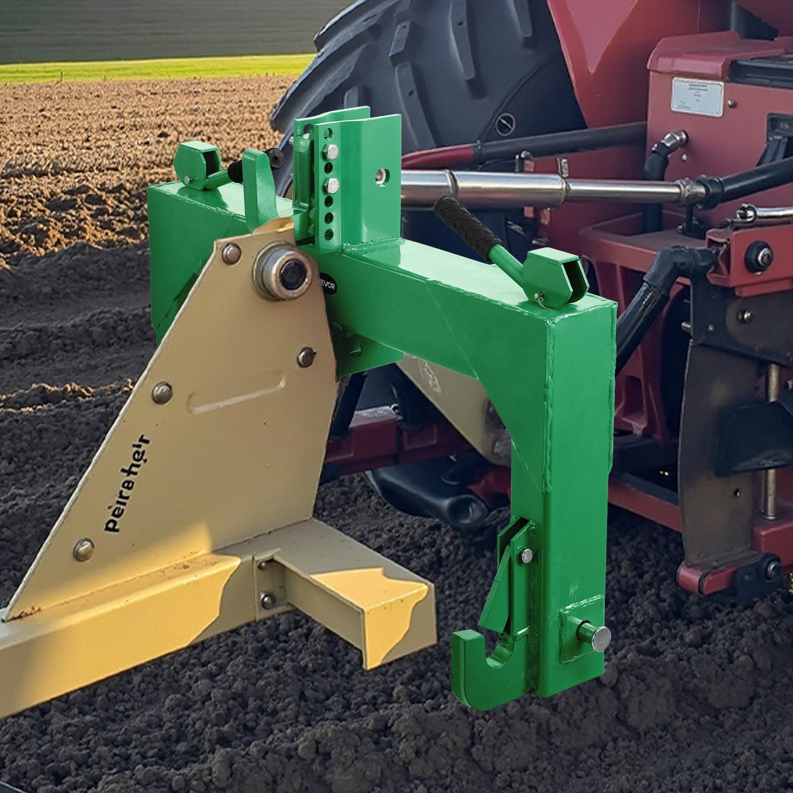3-Point Quick Hitch with 2 in Receiver, 3000 Lbs Lift Capacity, 3-Pt Hitch with 5 Level Adjustable Bolt, Adaptation to Category 1 & 2 Tractor, Heavy Duty 3 Point Attachments, Green