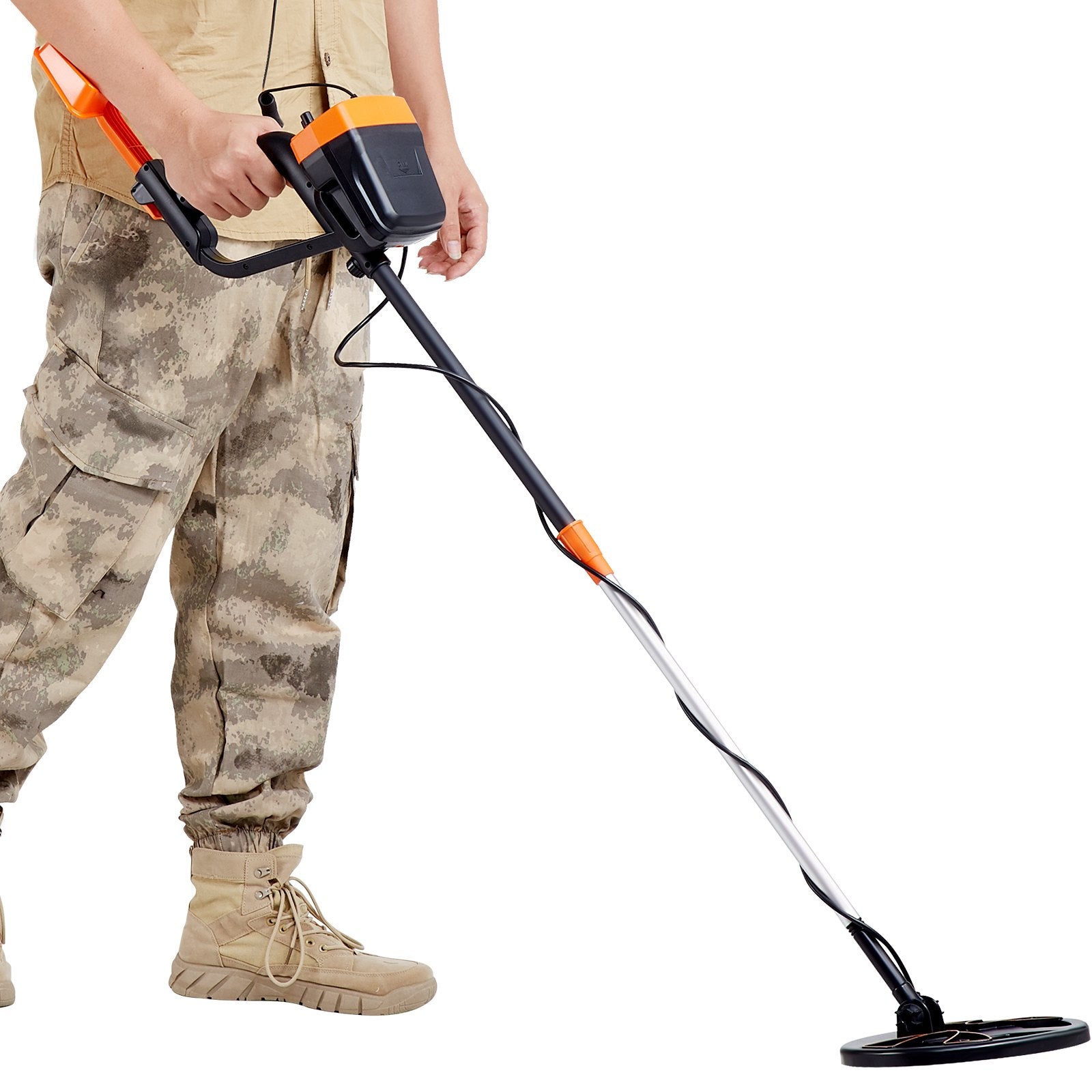 VEVOR Metal Detector for Adults & Kids, 8", Professional Adjustable Higher Accuracy Gold Detector, IP68 Waterproof Coil with LCD Display Advanced DSP Chip, for Detecting Gold Coin Treasure Hunting