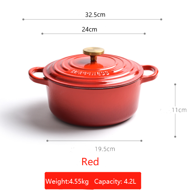 Enamel Cast Iron Pot Cast Iron Casserole/French Oven - 24 CM