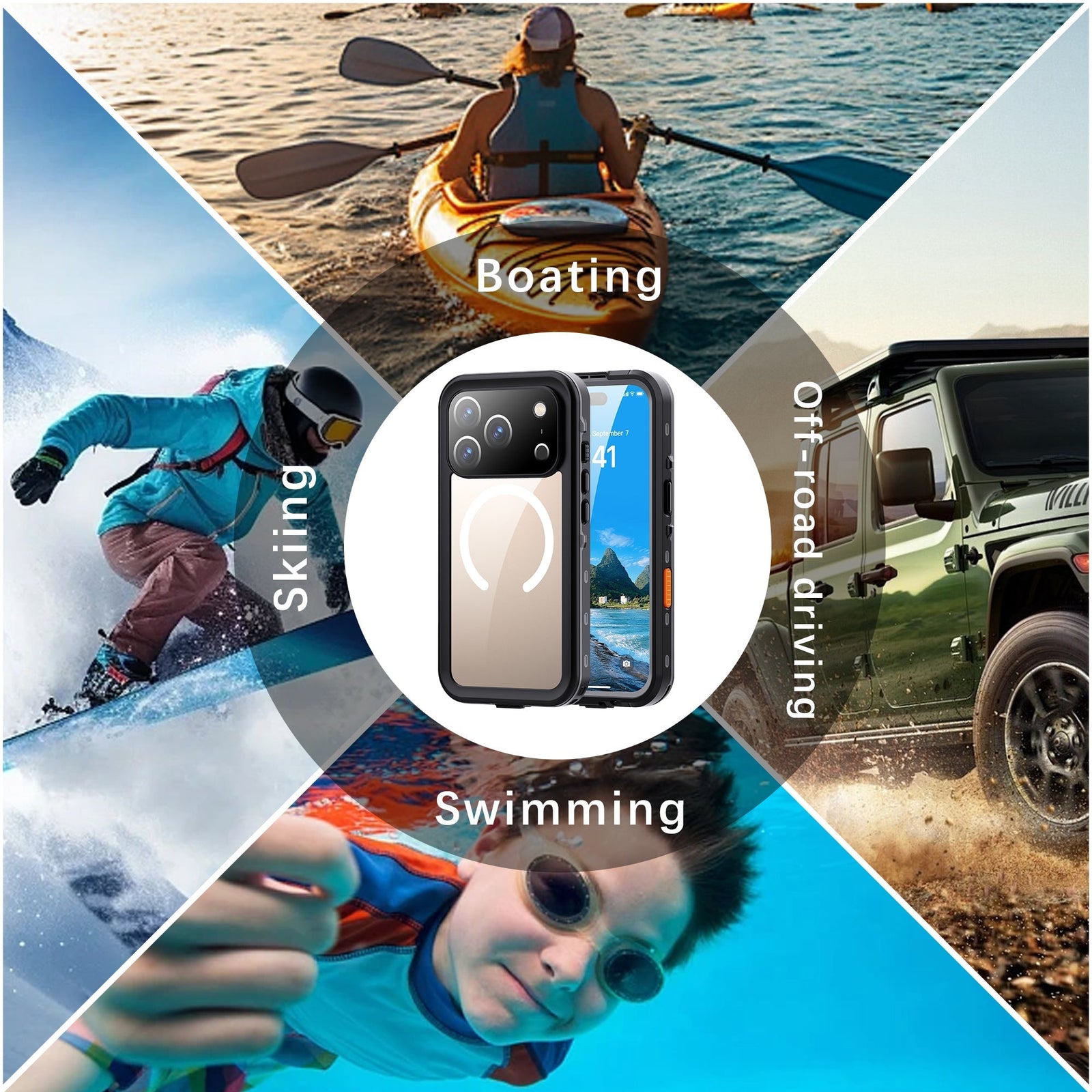iPhone 17 Pro Waterproof Case Shockproof Lifeproof Case