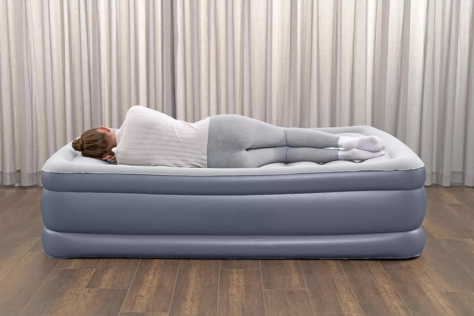 Bestway 2.03m x 1.52m x 51cm Tritech Air Inflatable Mattress Queen Built-in AC Pump