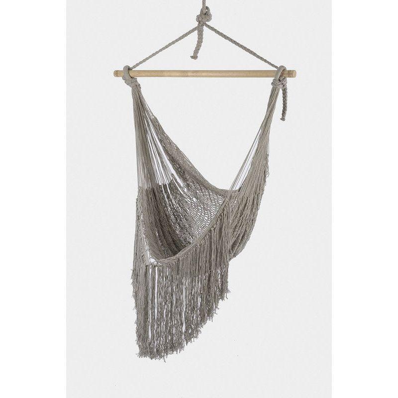 Fringed Cotton Rope Mexican Hammock Swing from Mexico in Dream Sands