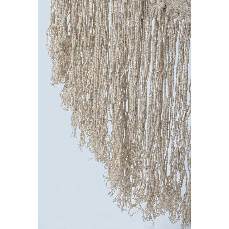 Fringed Cotton Rope Mexican Hammock Swing from Mexico in Ivory