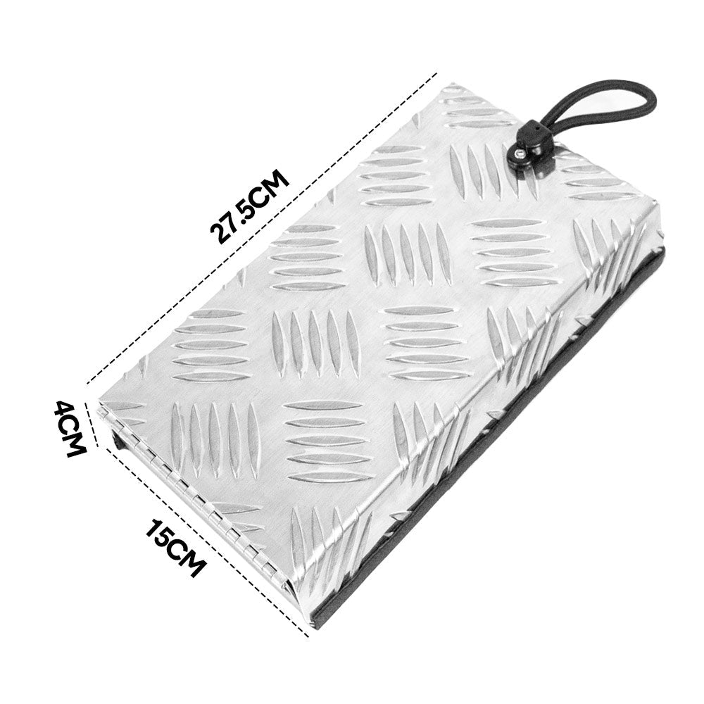 Truma Cowl Cover Silver Universal Aluminum Checker Plate External Flue Vent Spraying Console Replacement Part Fits Truma Water Heater 27x15x4cm