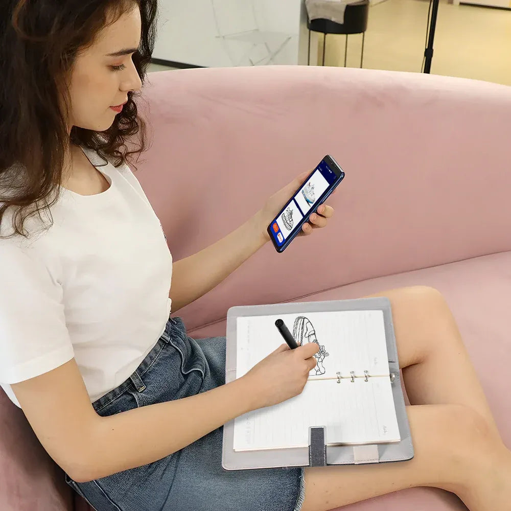 Smart Digital Notebook AI Powered Digital Sketchbook Set with Sync Pen and A5 Erasable Paper Refill for Drawing Writing Notetaking Bluetooth Real Time Sync